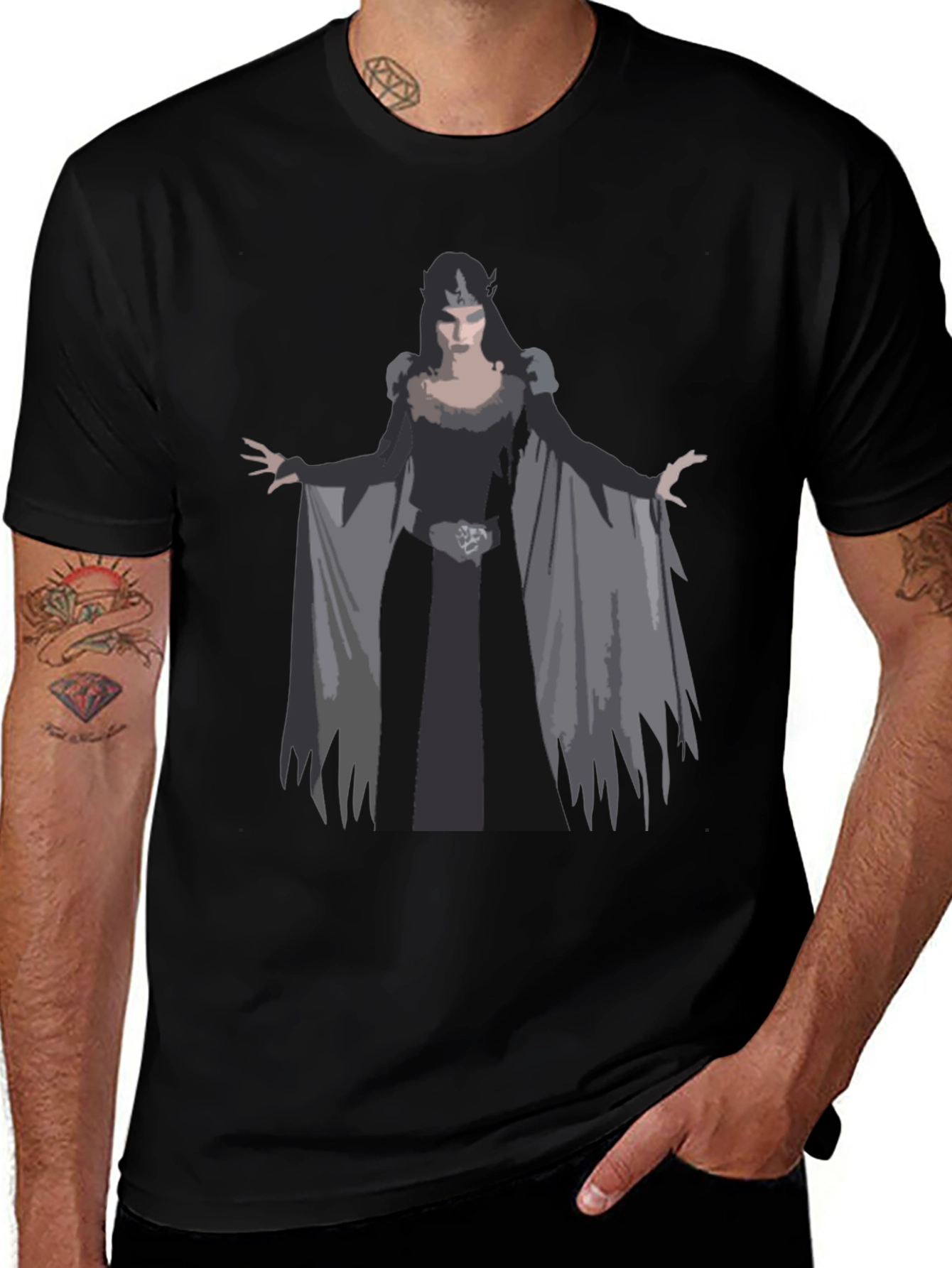 Dark Queen Graphic Tee - Gothic Fantasy Style