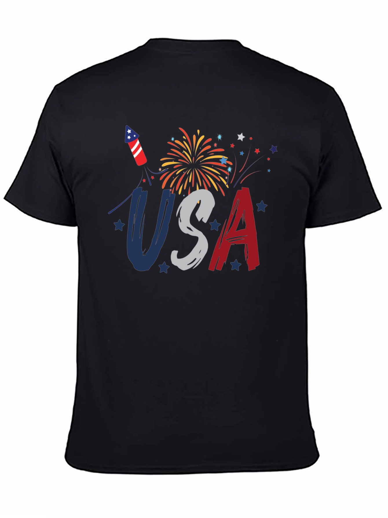 USA Patriotic T-Shirt Fireworks 4th of July Tee
