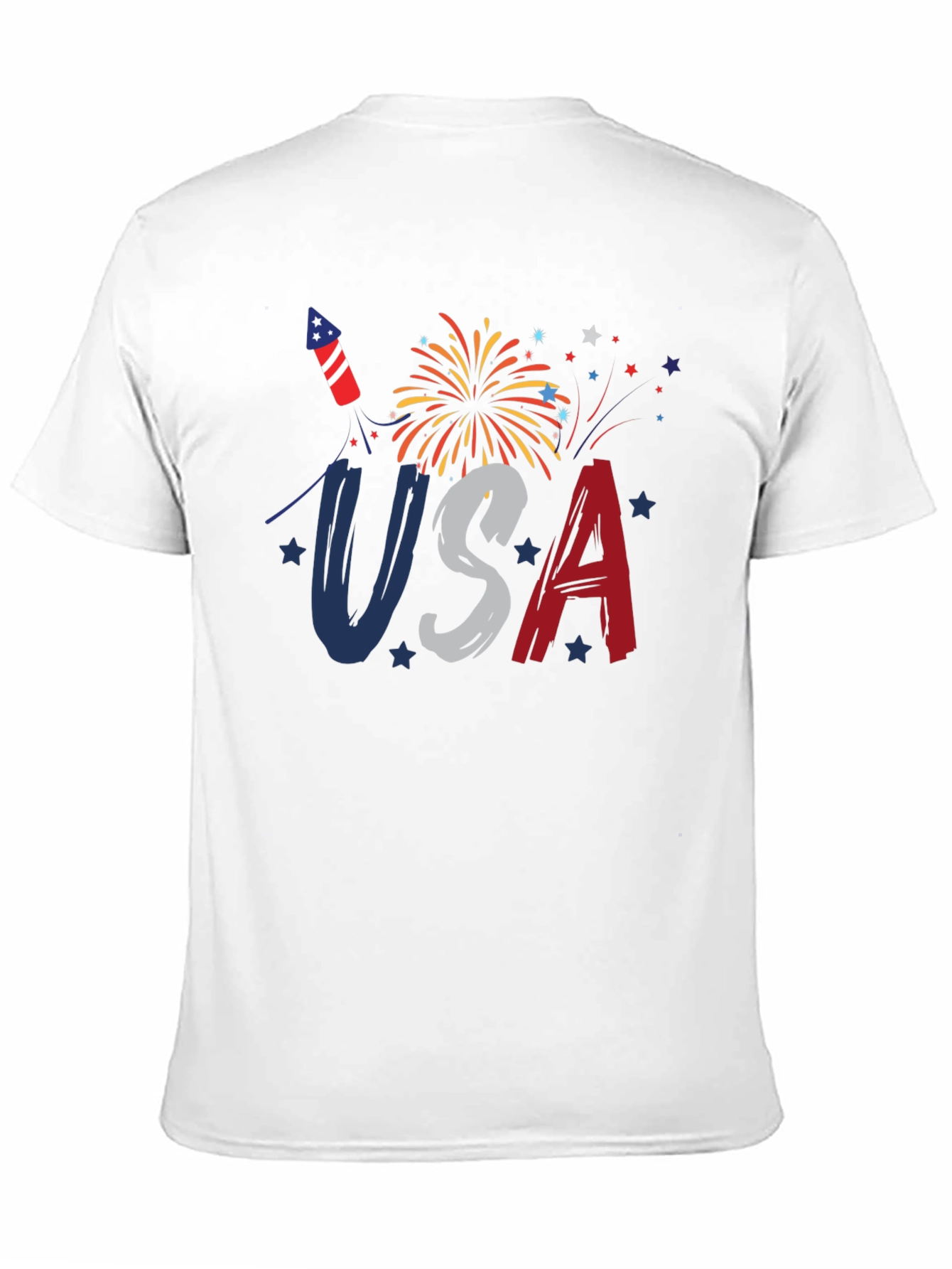 USA Patriotic T-Shirt Fireworks 4th of July Tee