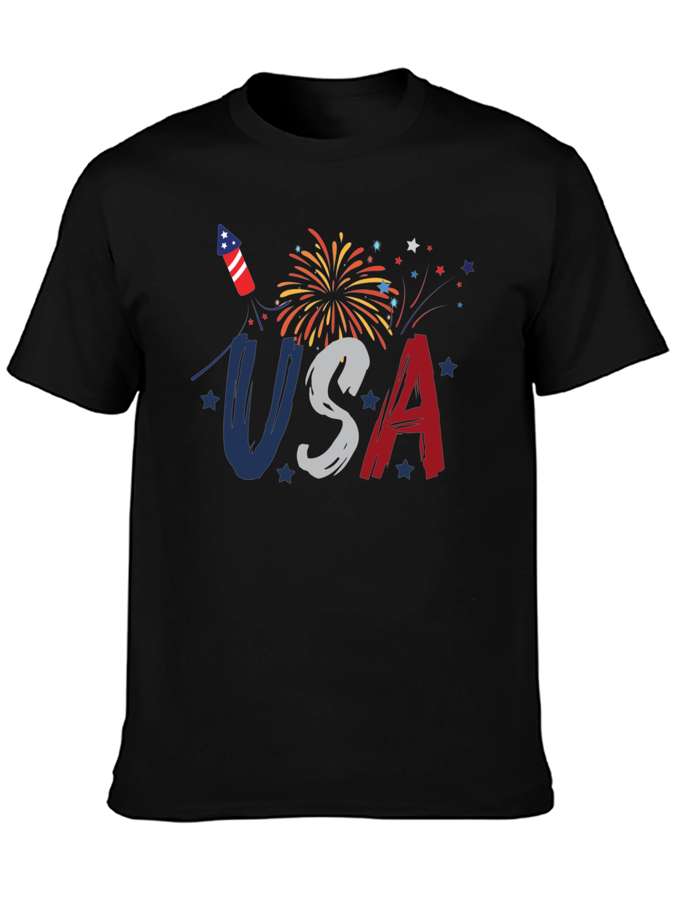 USA Patriotic T-Shirt Fireworks 4th of July Tee