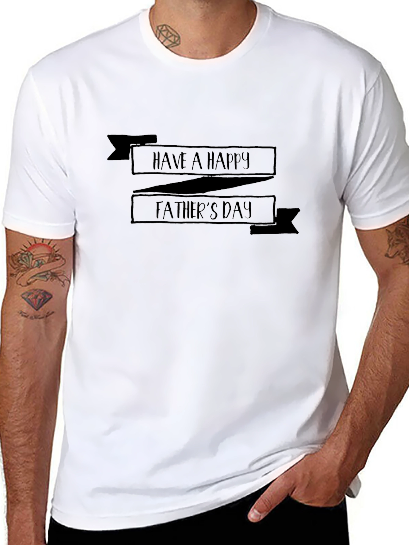 Happy Fathers Day T-Shirt - Black Graphic Tee