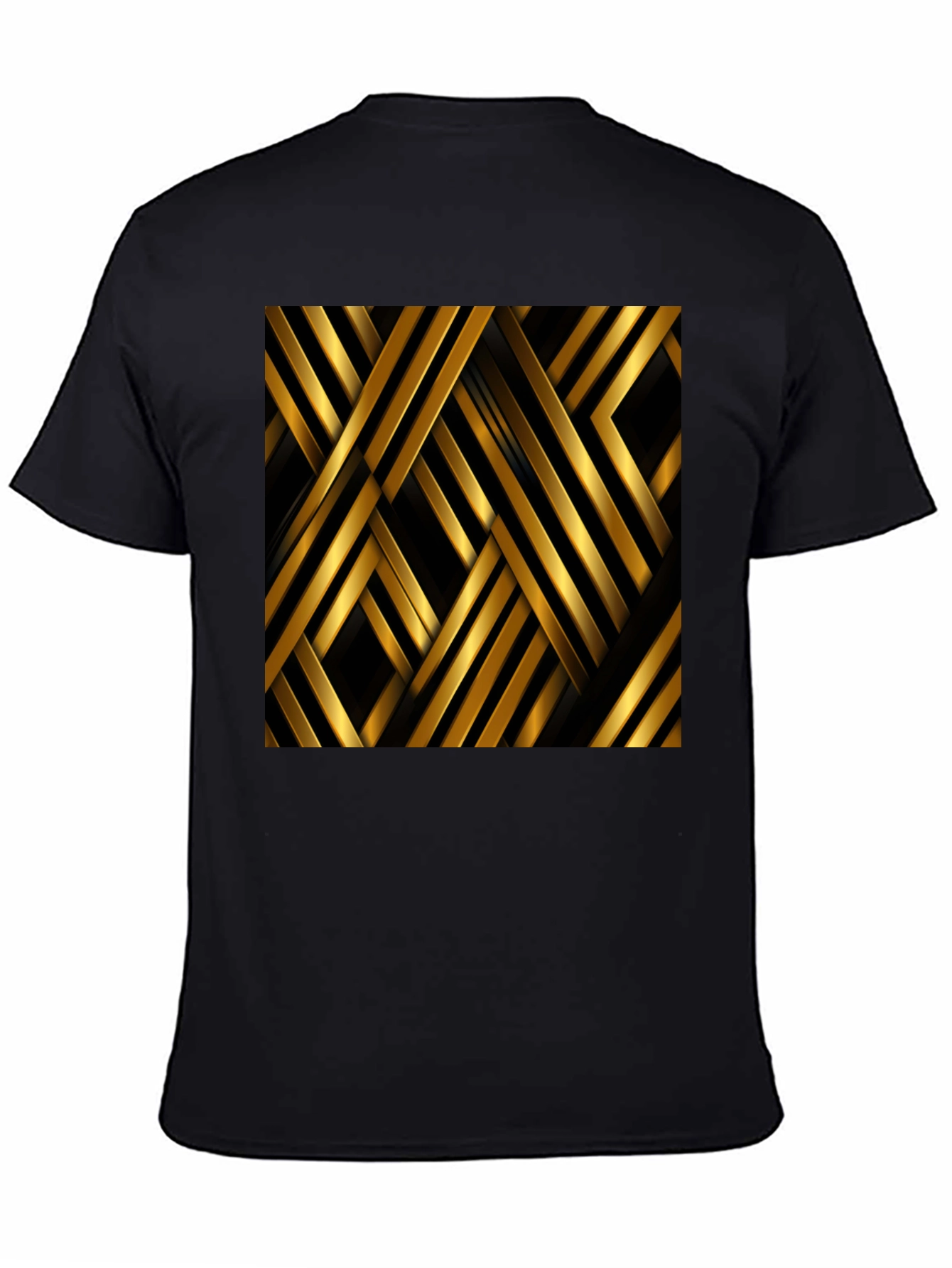 Geometric Gold Stripes T-Shirt