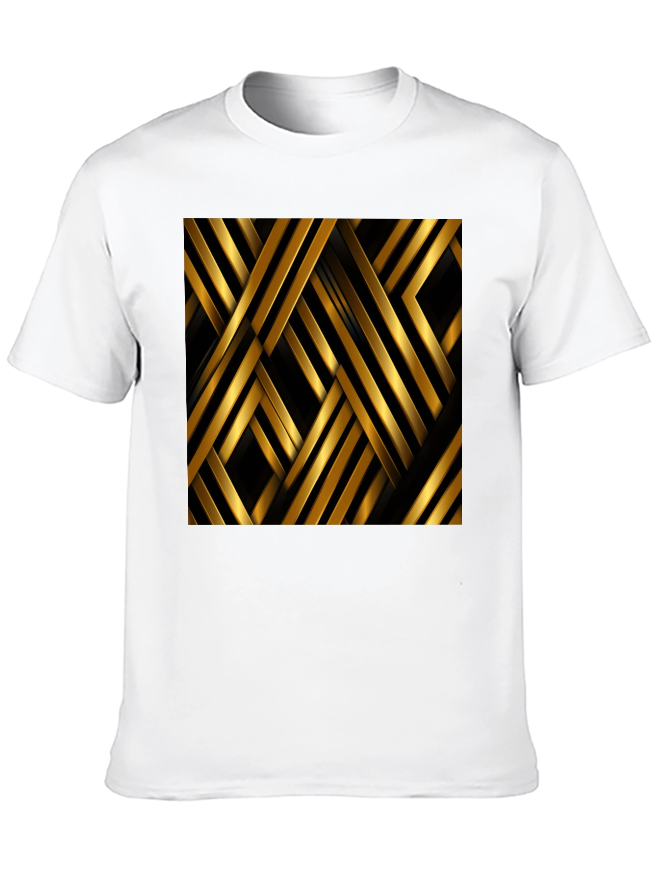 Geometric Gold Stripes T-Shirt
