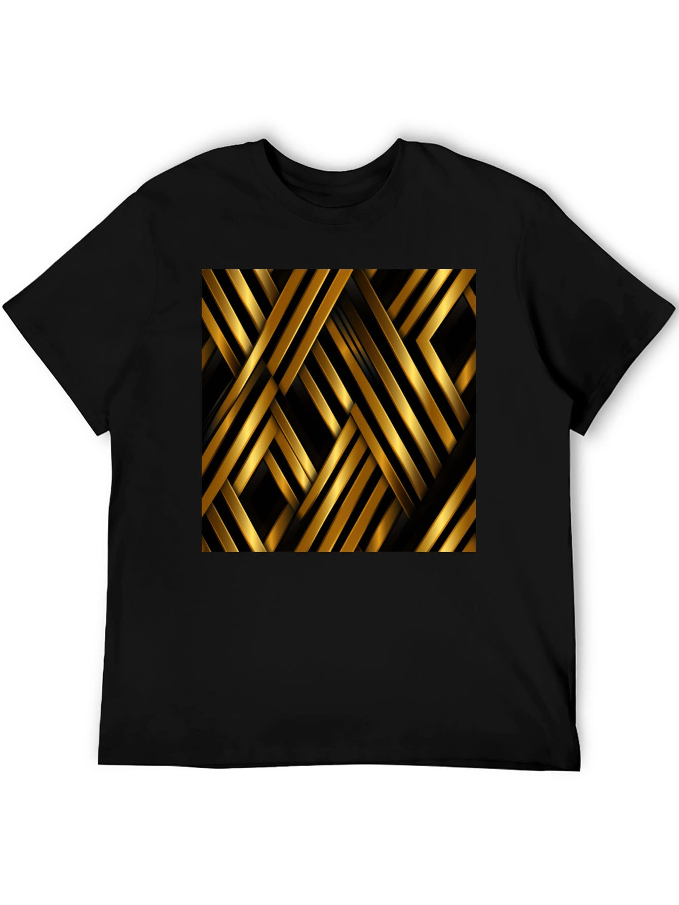 Geometric Gold Stripes T-Shirt
