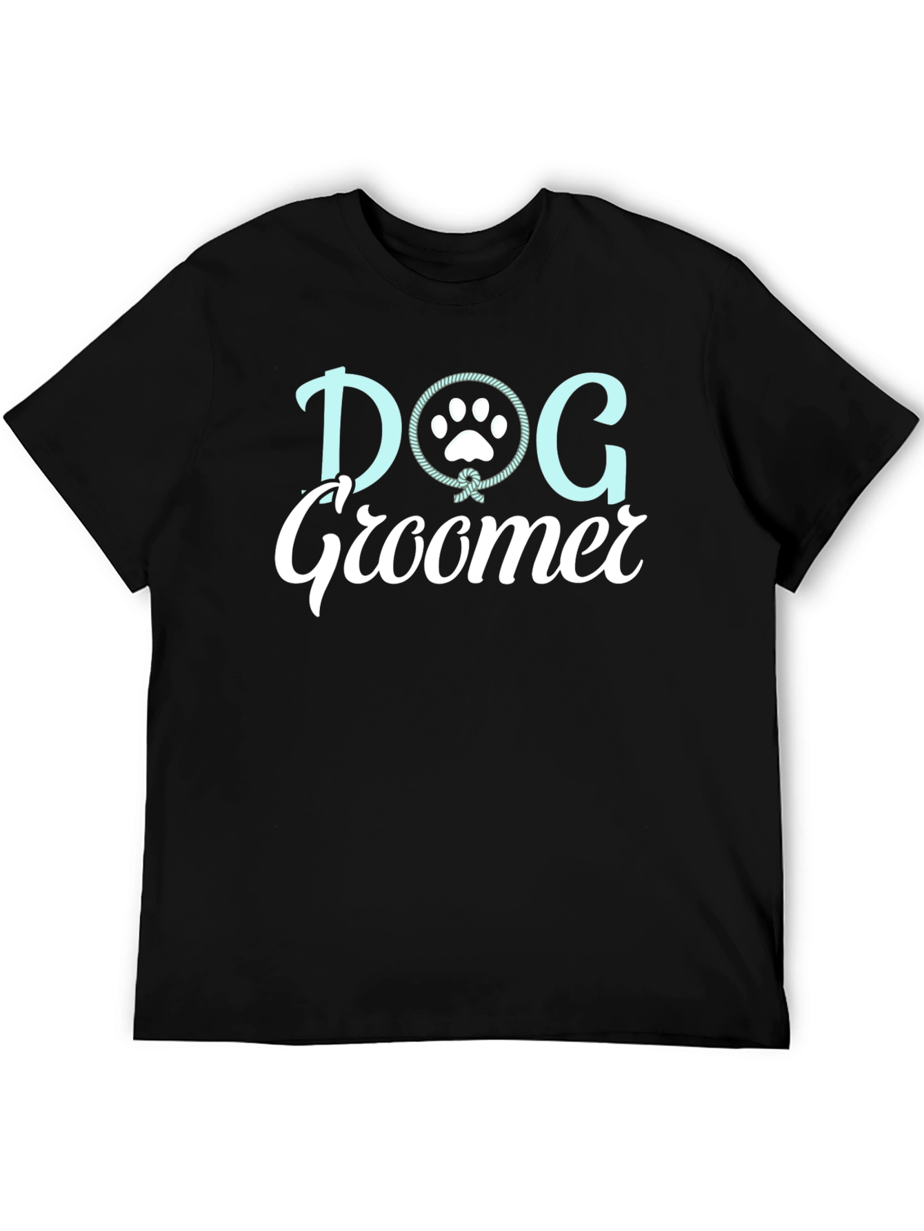 Dog Groomer T-Shirt with Paw Print Design