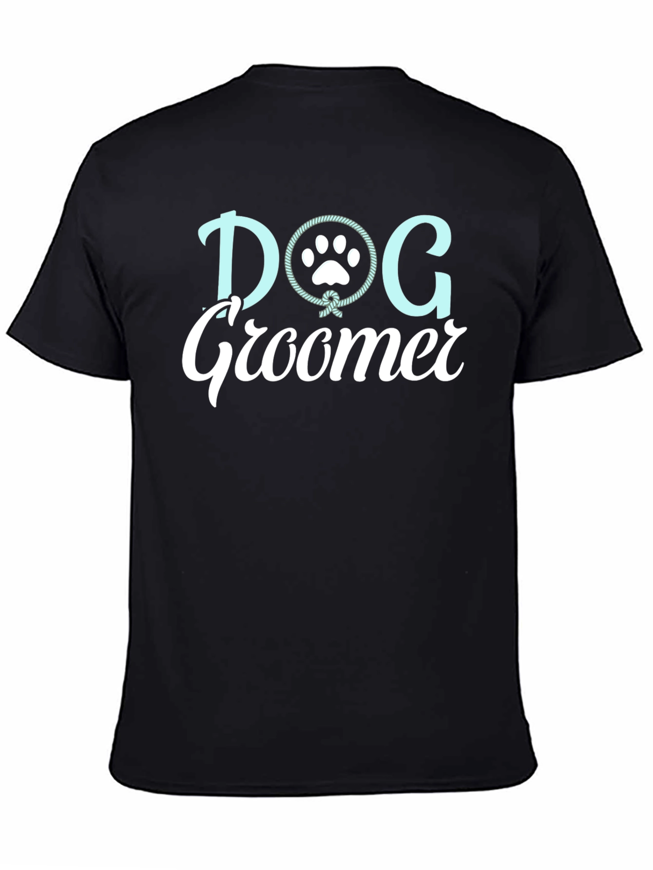 Dog Groomer T-Shirt with Paw Print Design