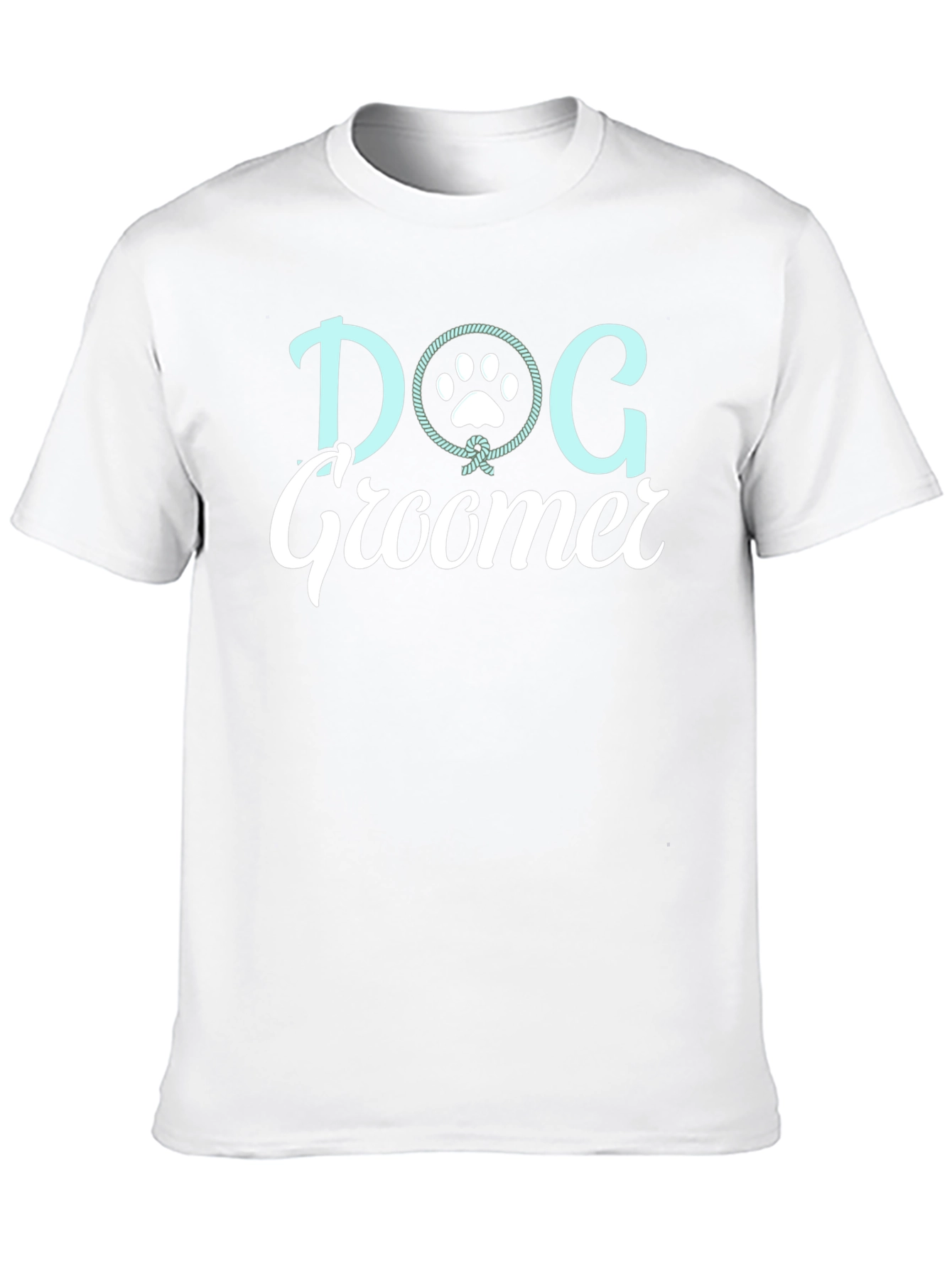 Dog Groomer T-Shirt with Paw Print Design