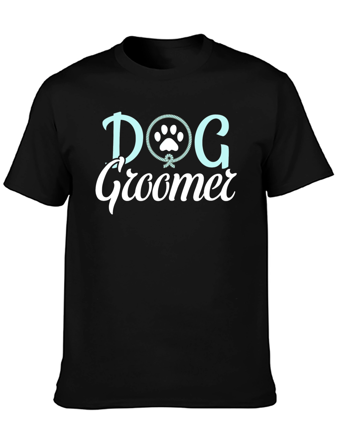Dog Groomer T-Shirt with Paw Print Design