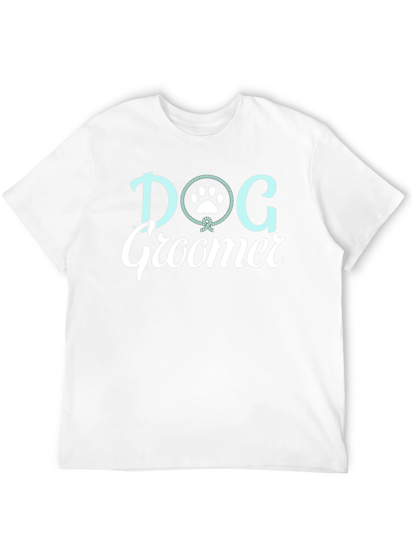 Dog Groomer T-Shirt with Paw Print Design