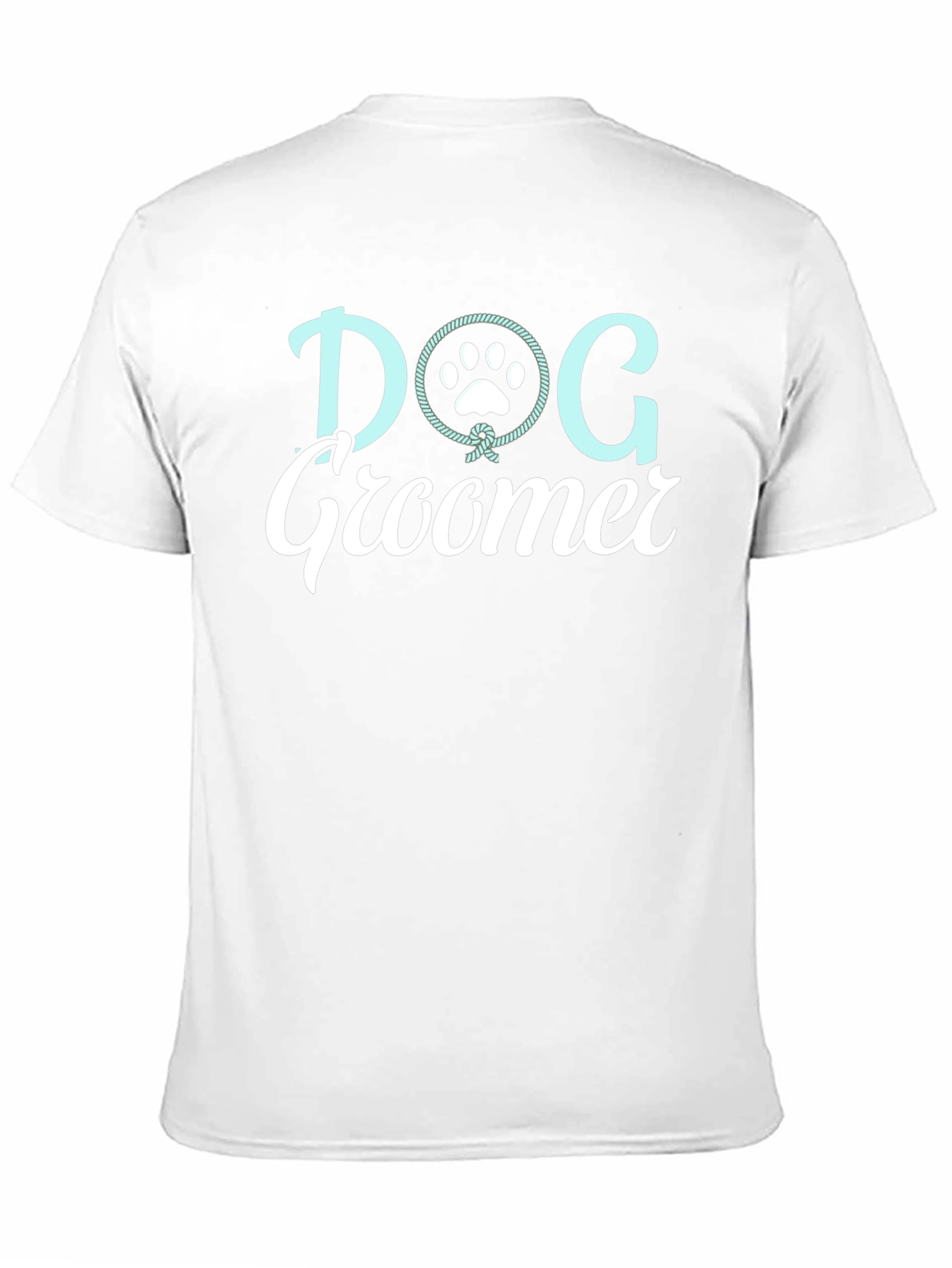 Dog Groomer T-Shirt with Paw Print Design