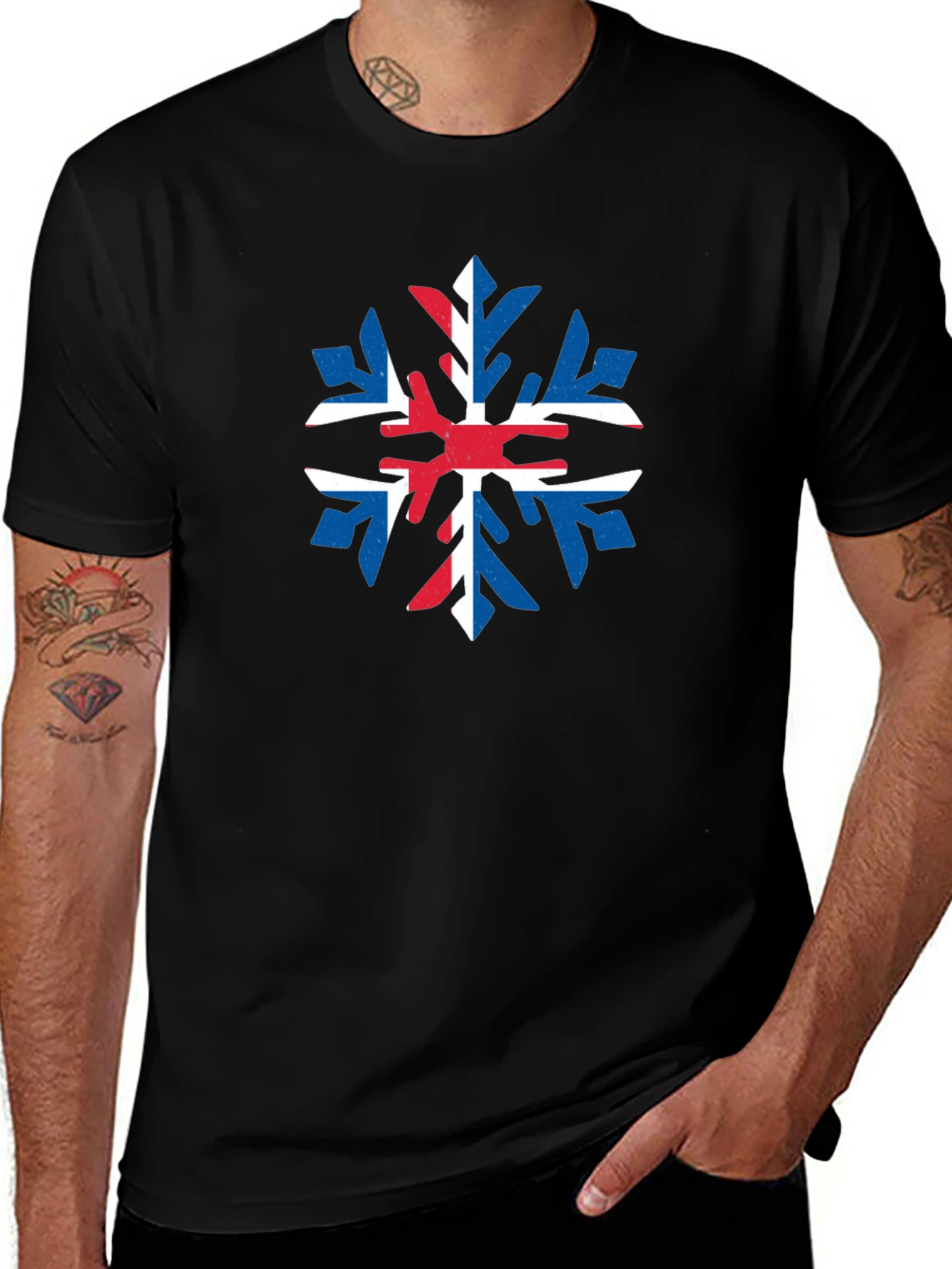 Union Jack Snowflake Graphic T-Shirt