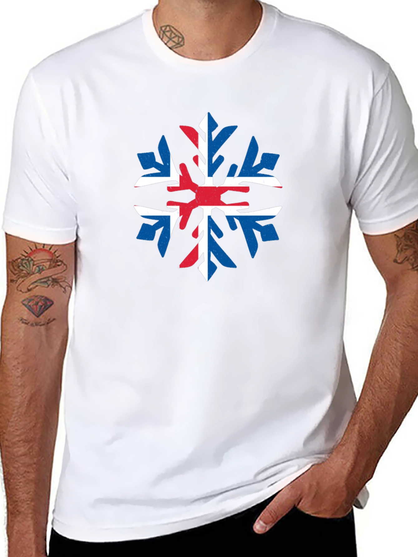 Union Jack Snowflake Graphic T-Shirt