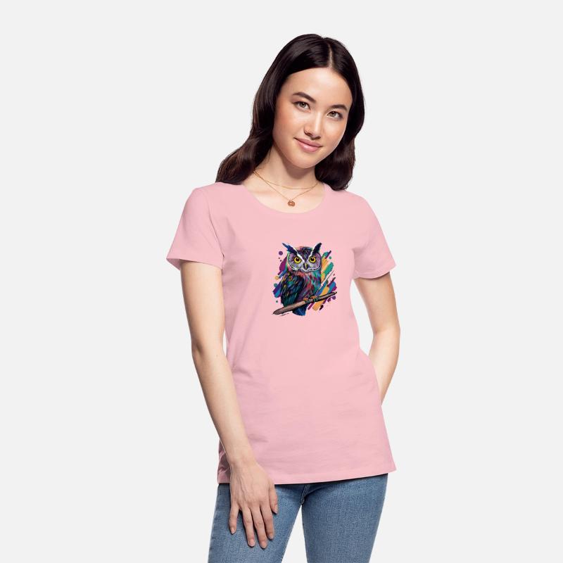 Vibrant Owl Design with Yellow Eyes on Black