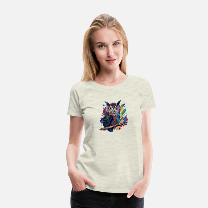 Vibrant Owl Design with Yellow Eyes on Black