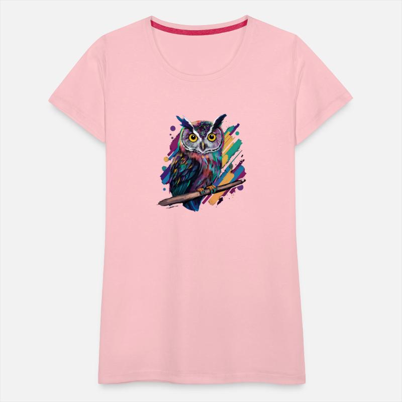 Vibrant Owl Design with Yellow Eyes on Black