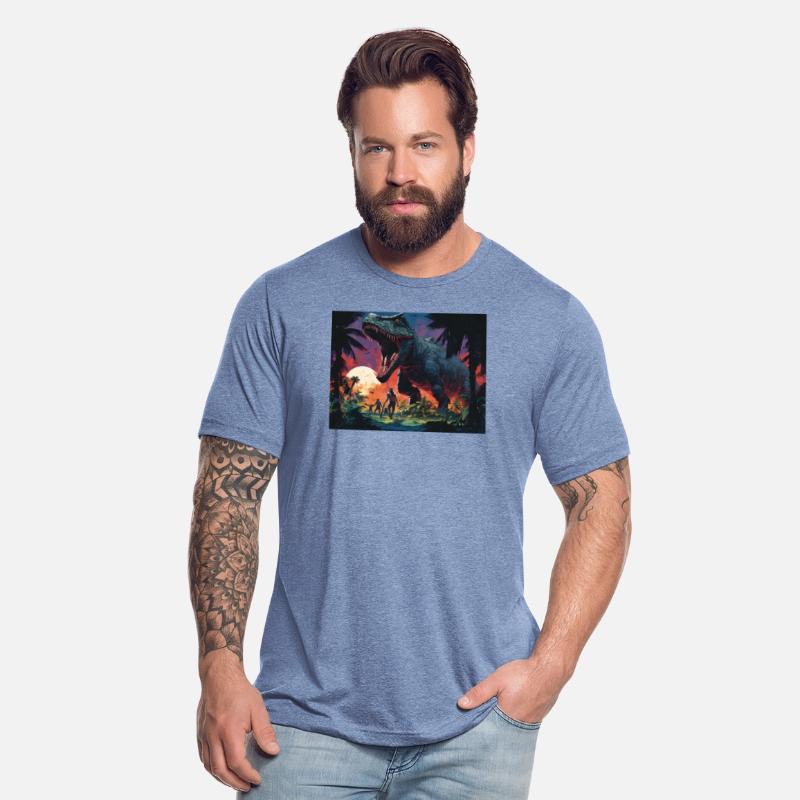 viglomir Tyrannosaurus Rex next to a caveman squad