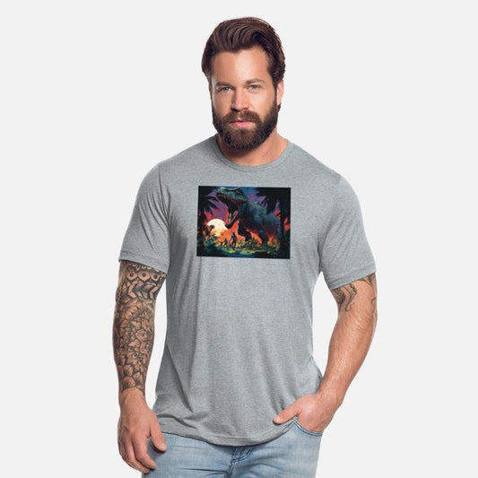 viglomir Tyrannosaurus Rex next to a caveman squad