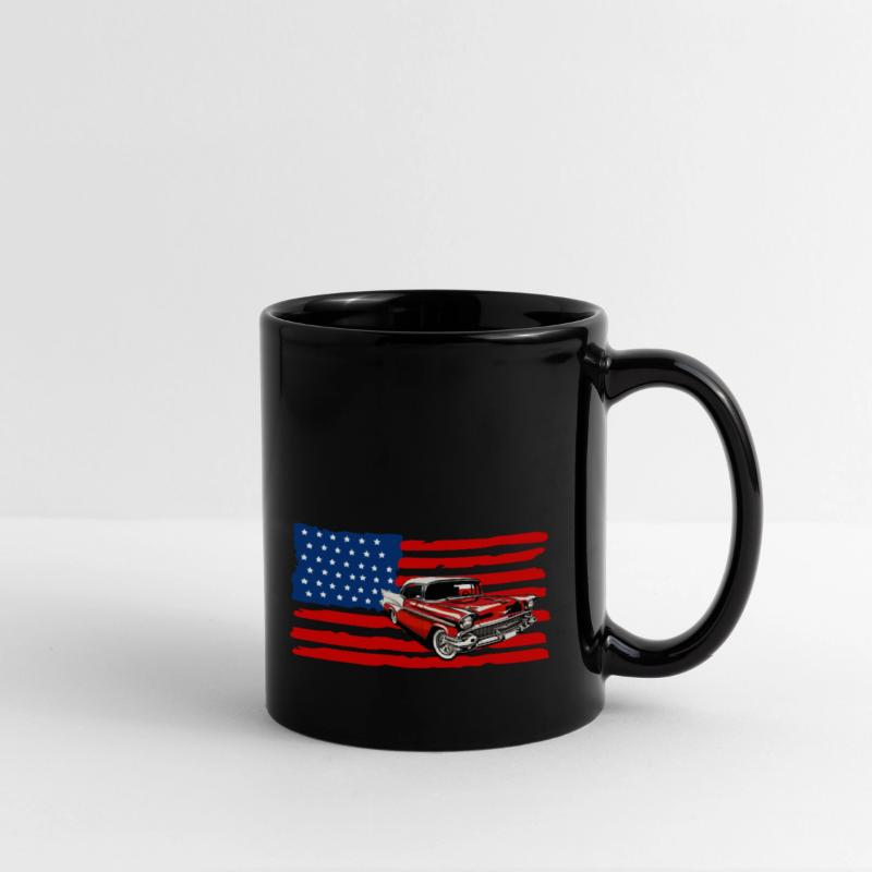 Vintage car Soldiers US Flag