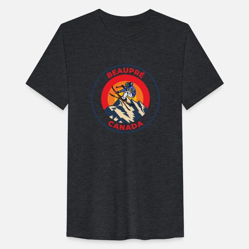 Vintage Cool Skiing in Beaupré Canada Sunset