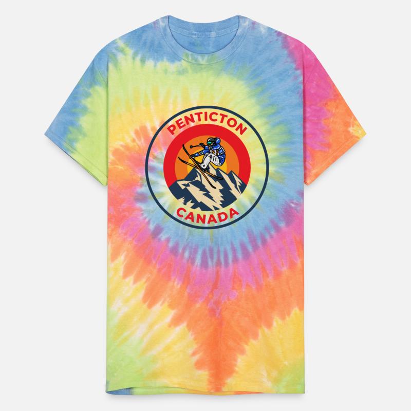 Vintage Cool Skiing in Pentiction Canada Sunset