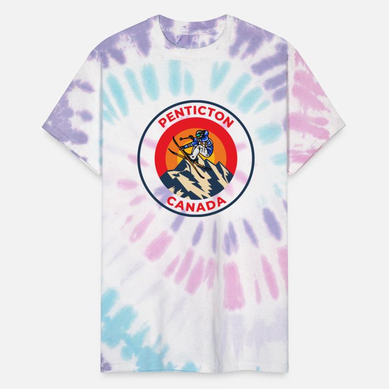 Vintage Cool Skiing in Pentiction Canada Sunset