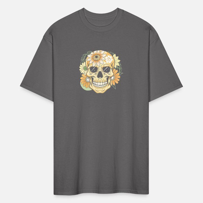 Vintage Retro Halloween Sugar Skull with floral