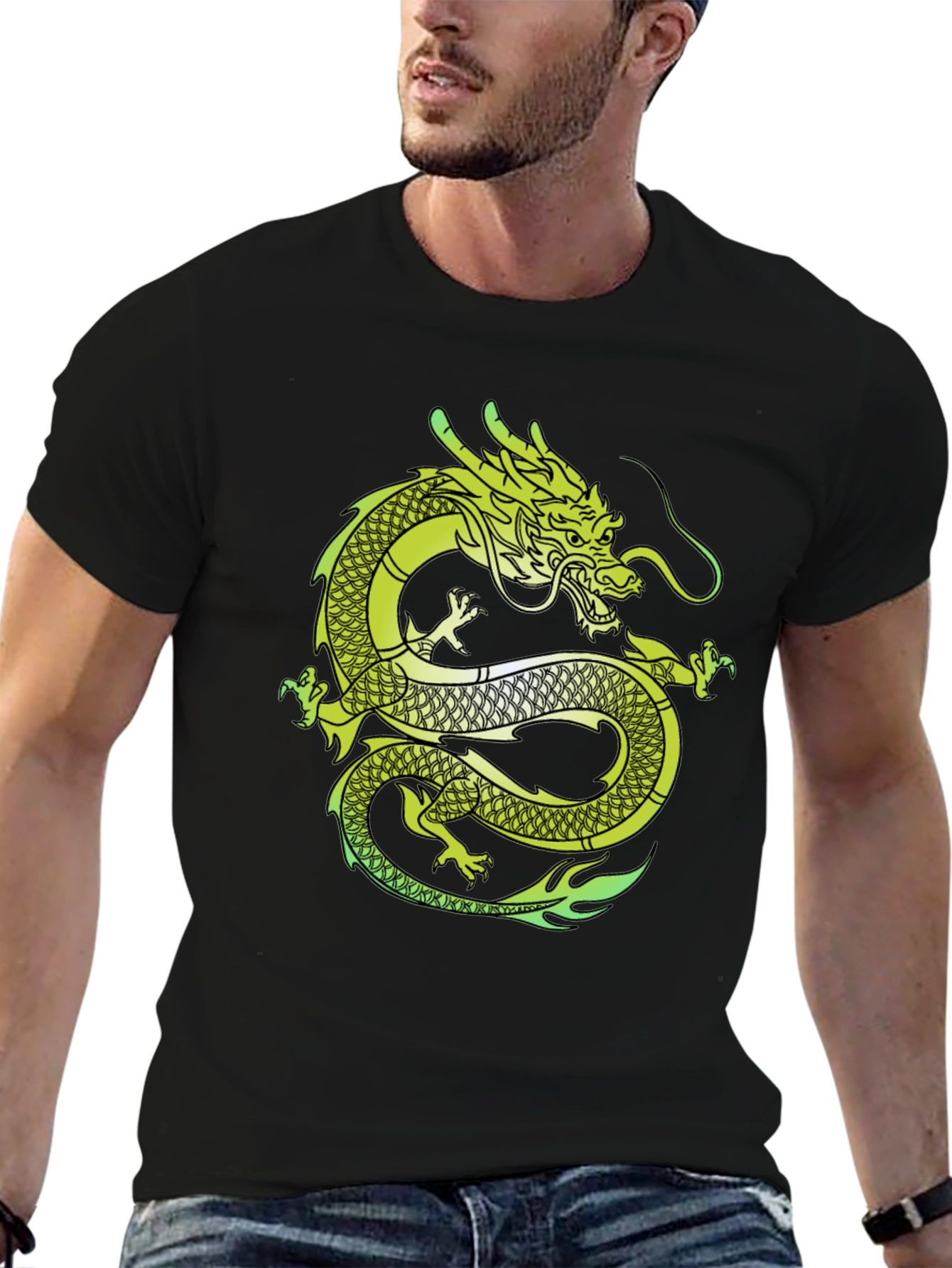 Dragon Graphic T-Shirt - Mens Black Tee