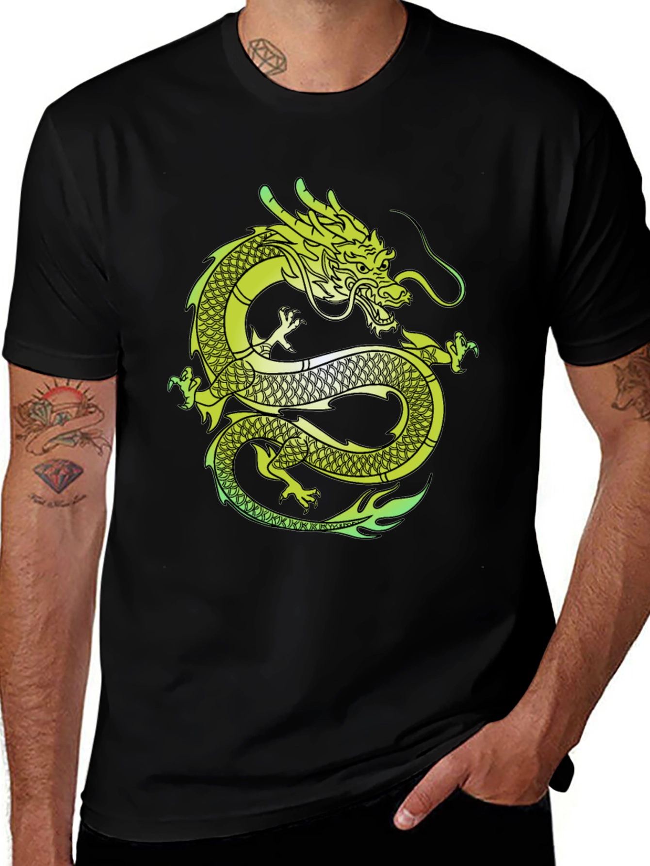 Dragon Graphic T-Shirt - Mens Black Tee