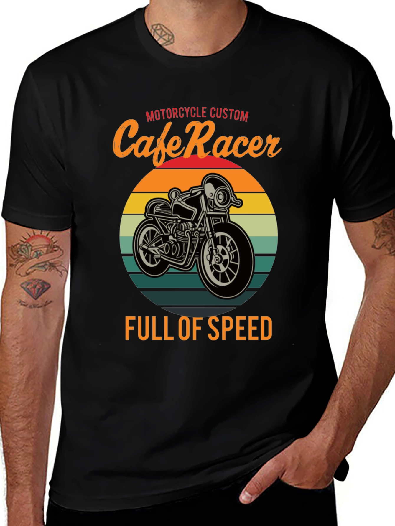 Cafe Racer Motorcycle T-Shirt - Full of Speed