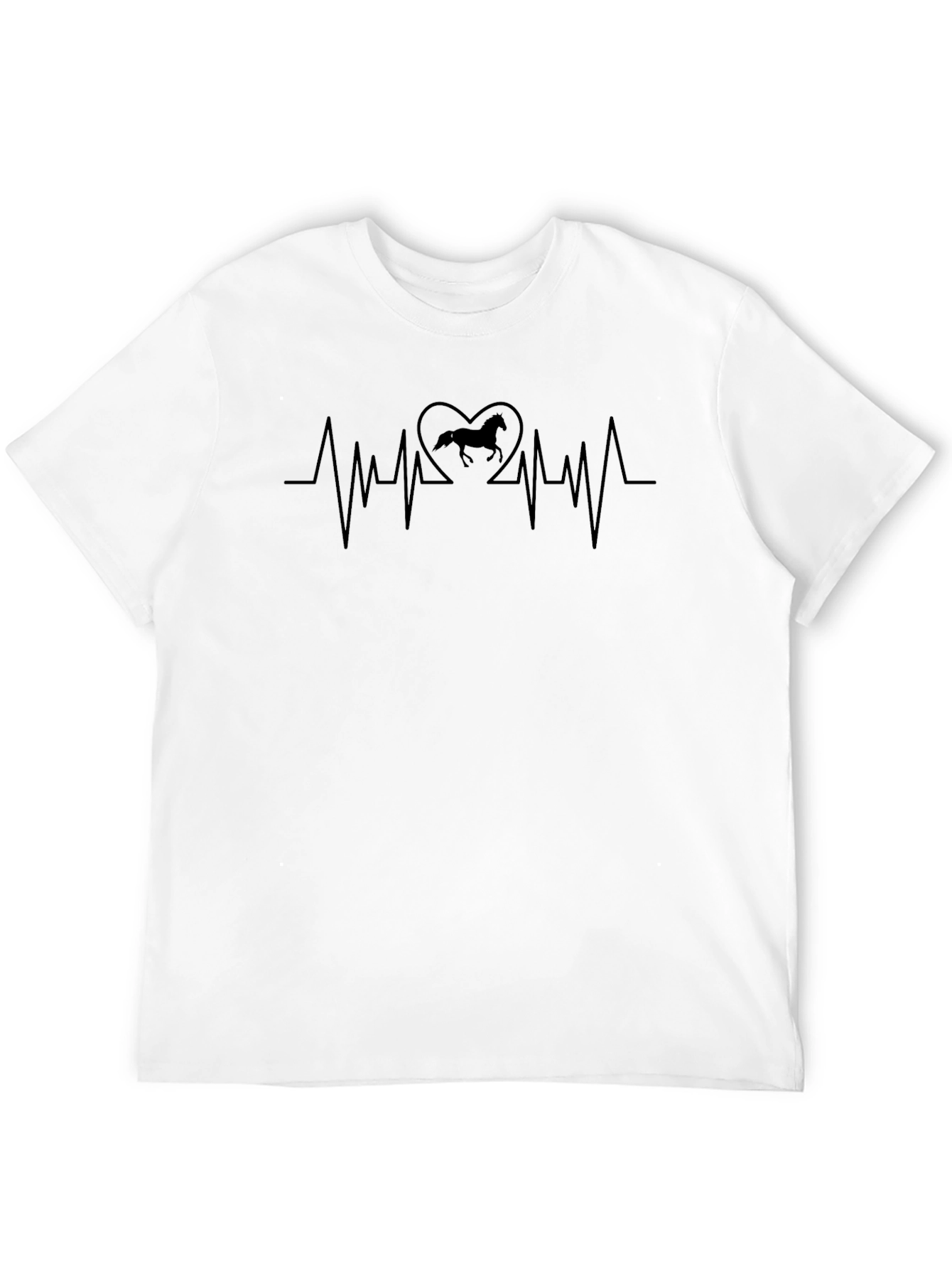 Horse Heartbeat Graphic Tee - Equestrian Love T-Shirt