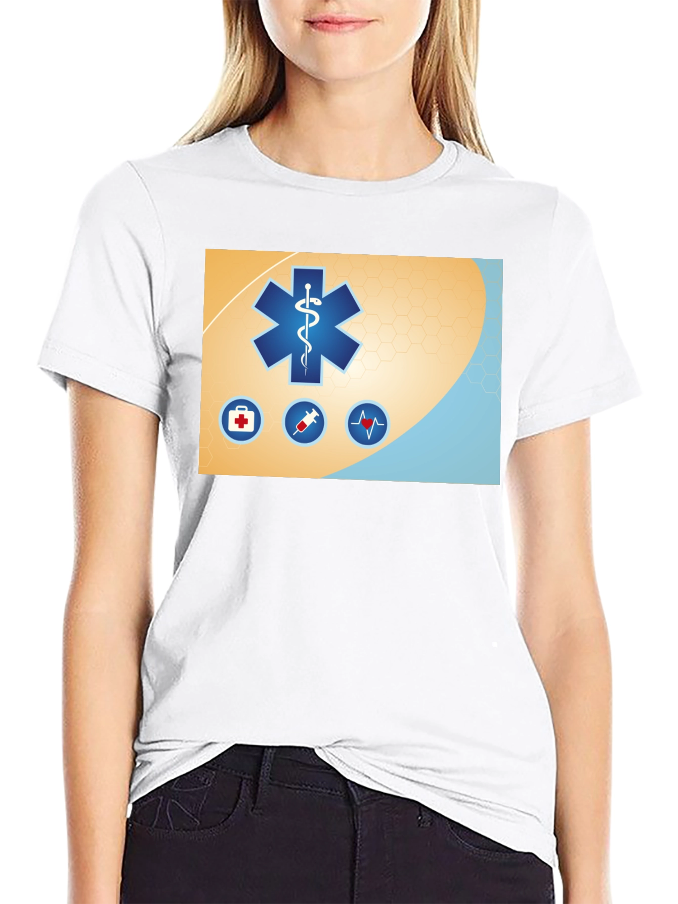 Medical Star T-Shirt - Black Cotton Graphic Tee