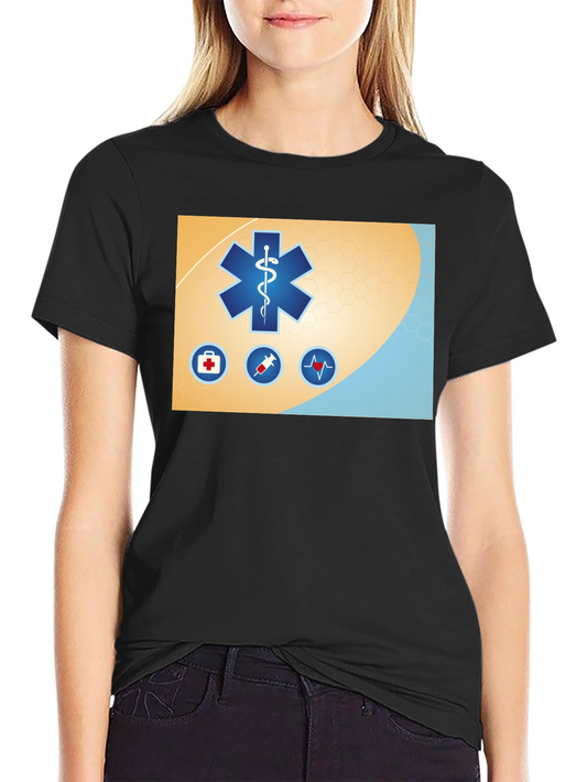 Medical Star T-Shirt - Black Cotton Graphic Tee