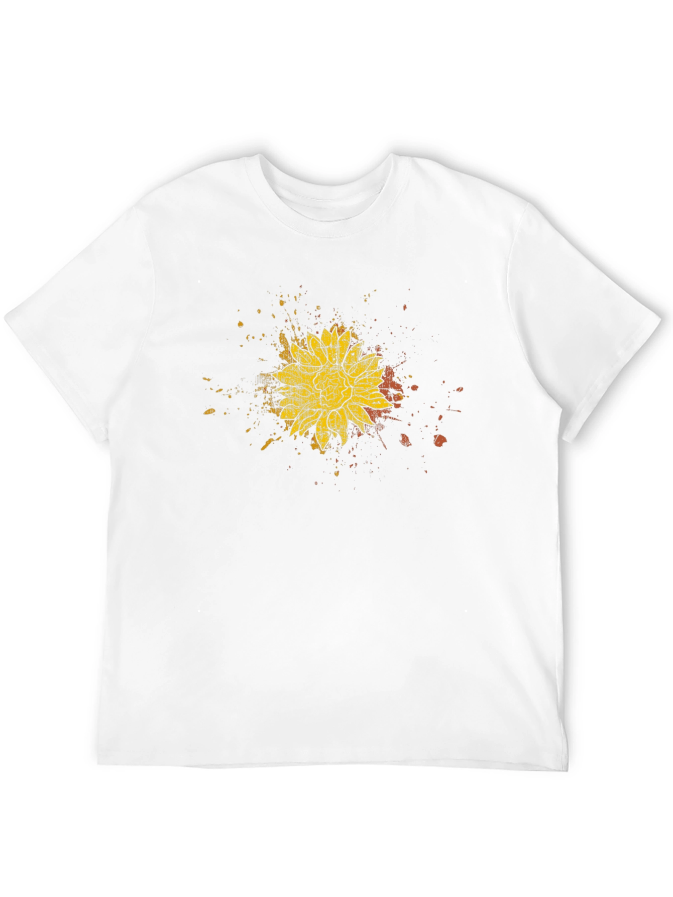 Sunflower Splatter Black T-Shirt