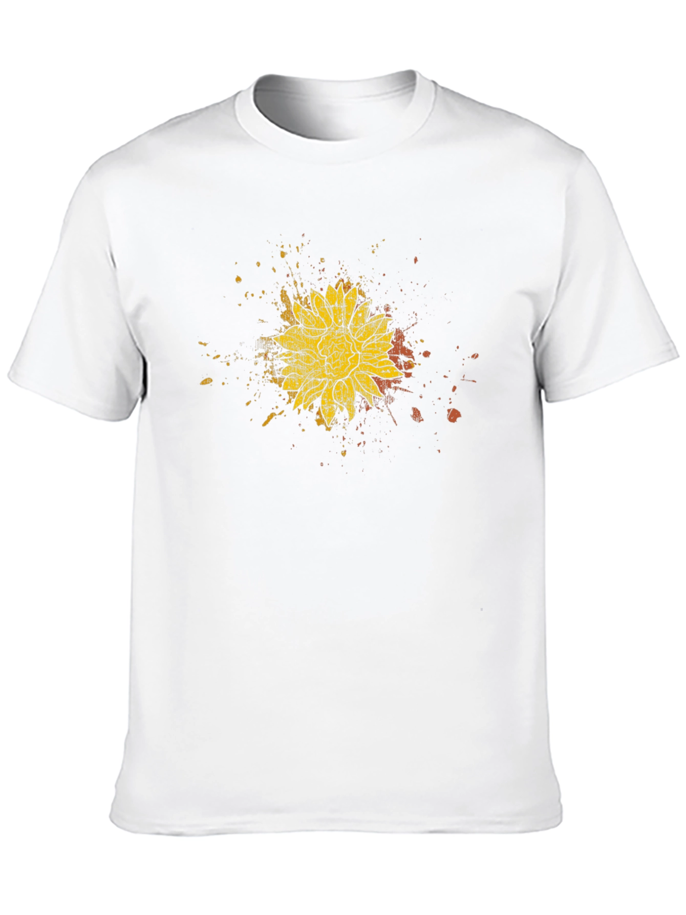 Sunflower Splatter Black T-Shirt