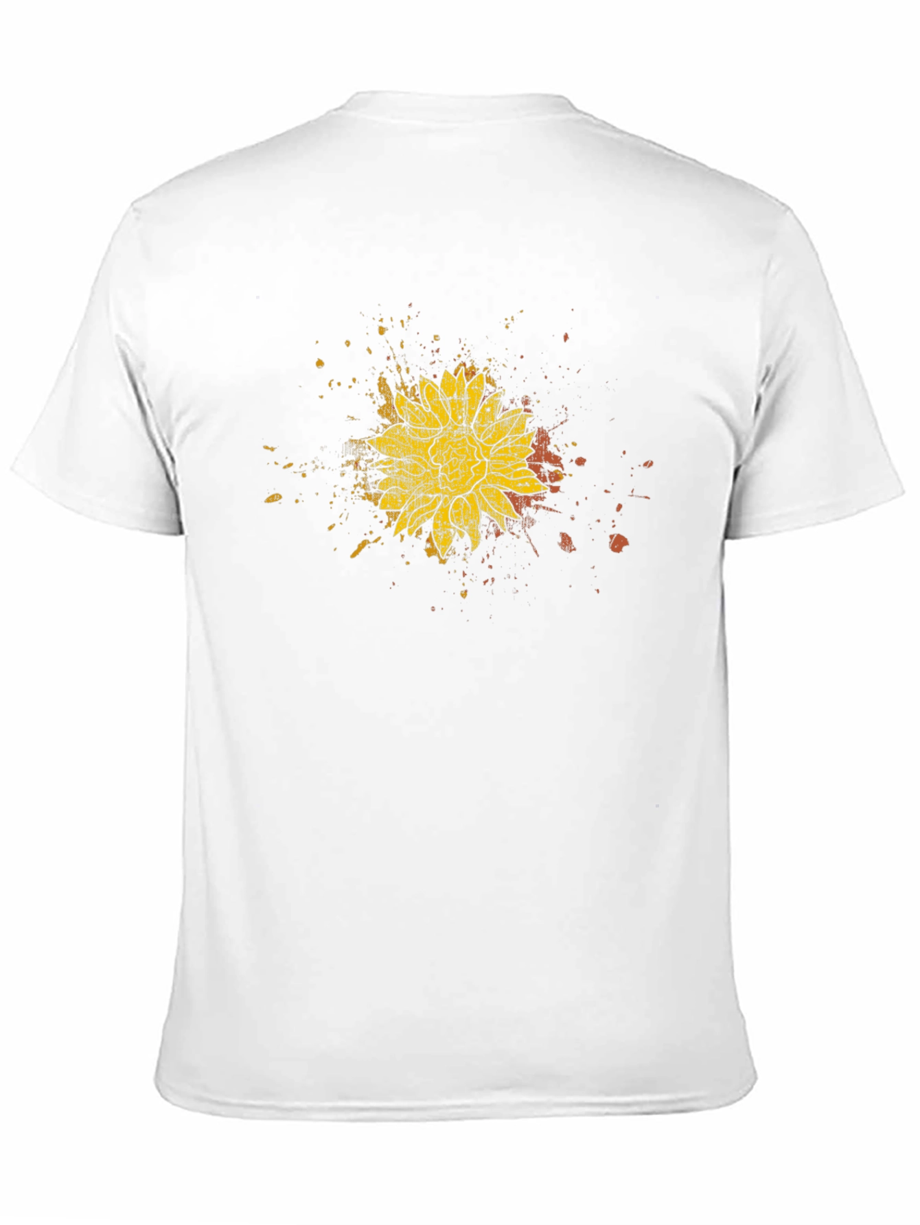 Sunflower Splatter Black T-Shirt