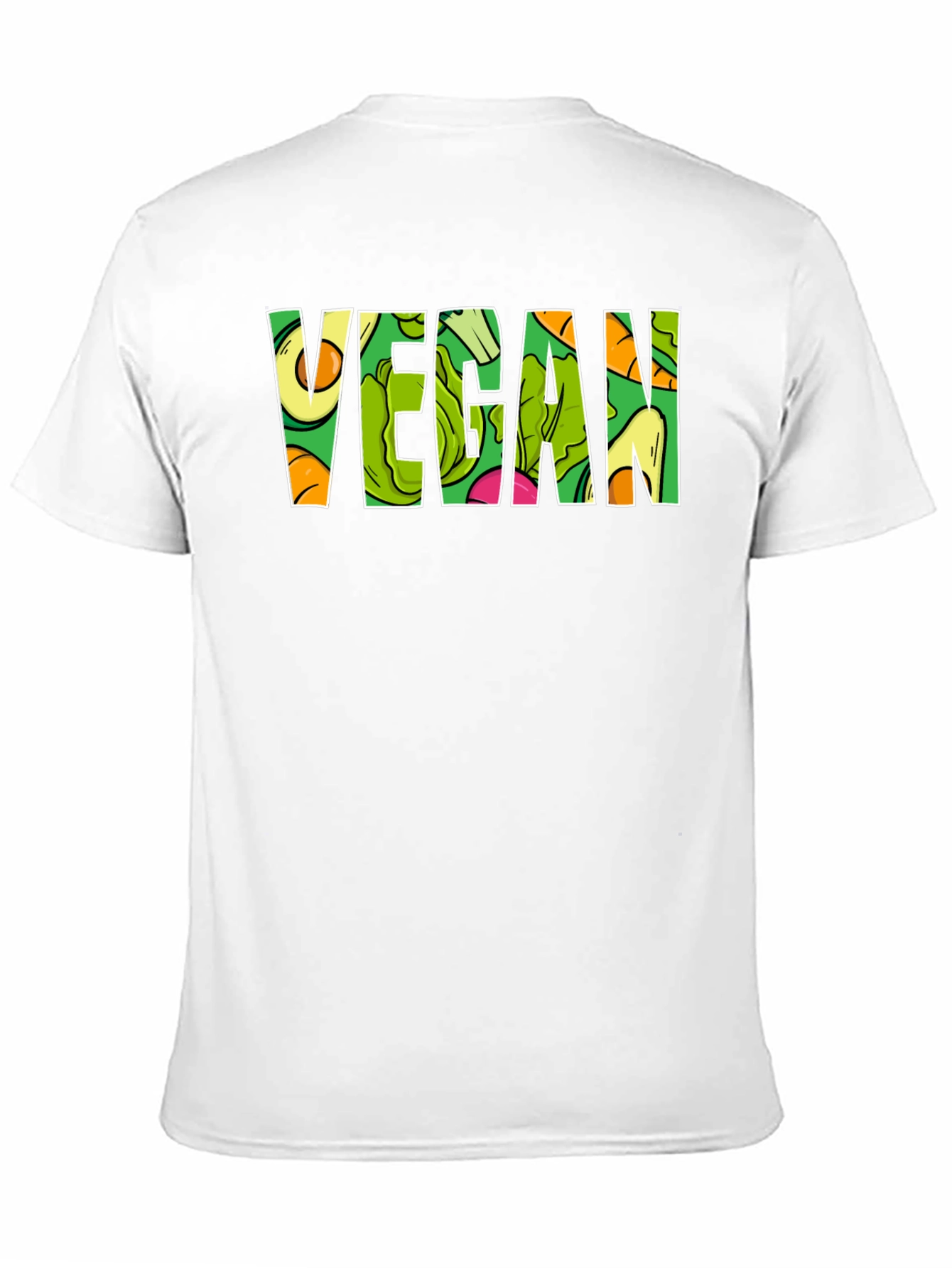 Vegan T-Shirt - Fruit and Vegetable Letter Design