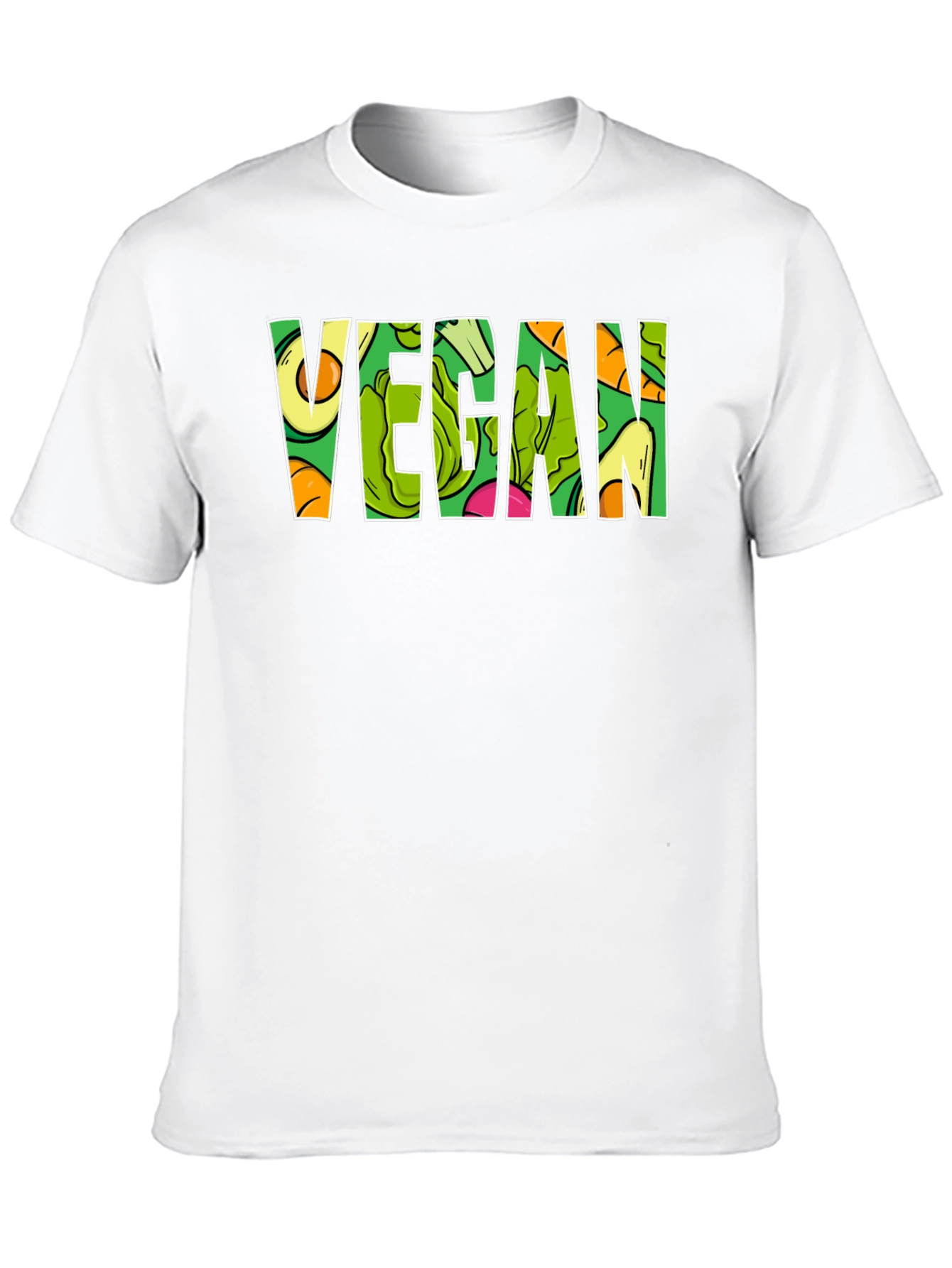 Vegan T-Shirt - Fruit and Vegetable Letter Design