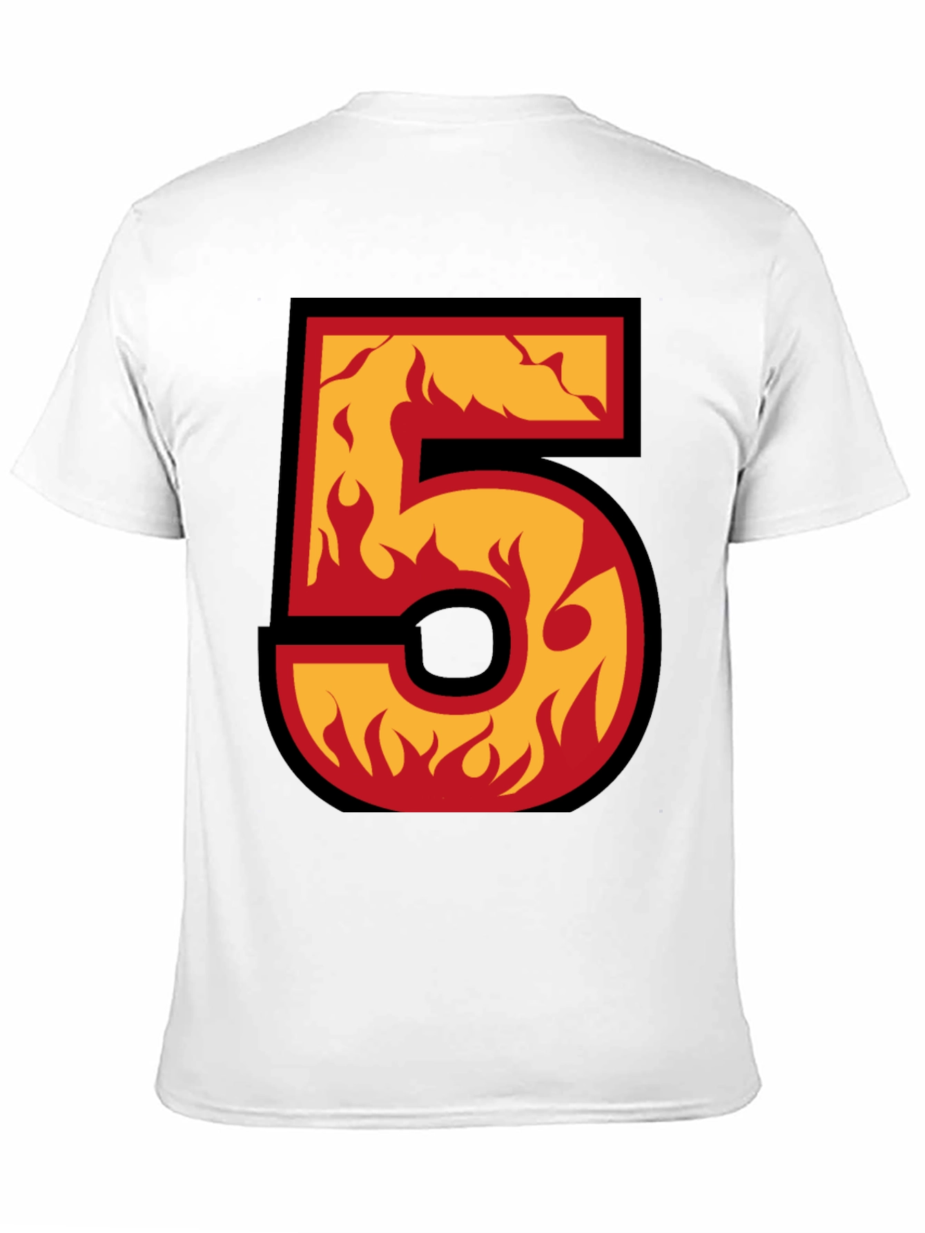 Flaming Number 5 Graphic T-Shirt