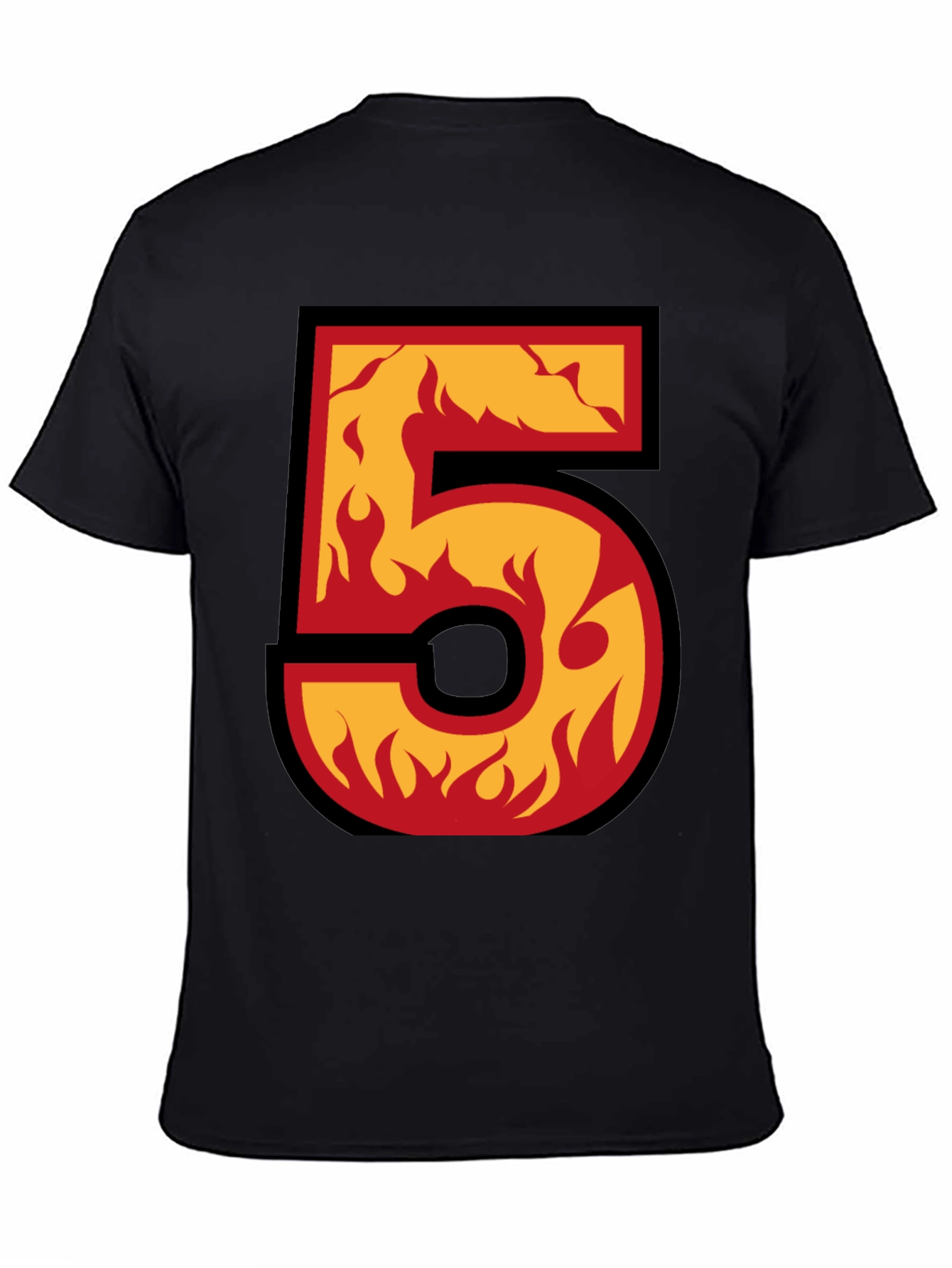Flaming Number 5 Graphic T-Shirt