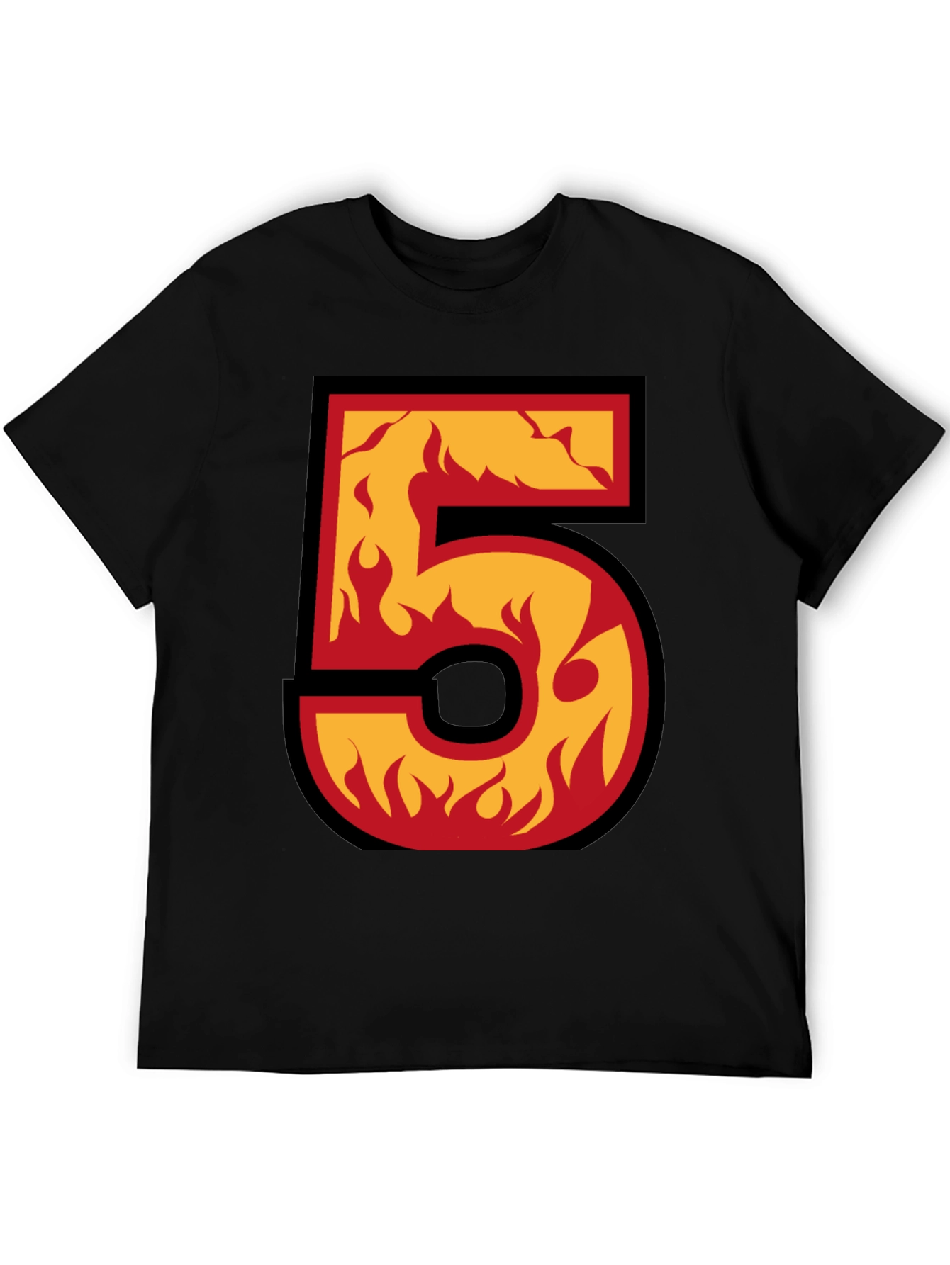 Flaming Number 5 Graphic T-Shirt