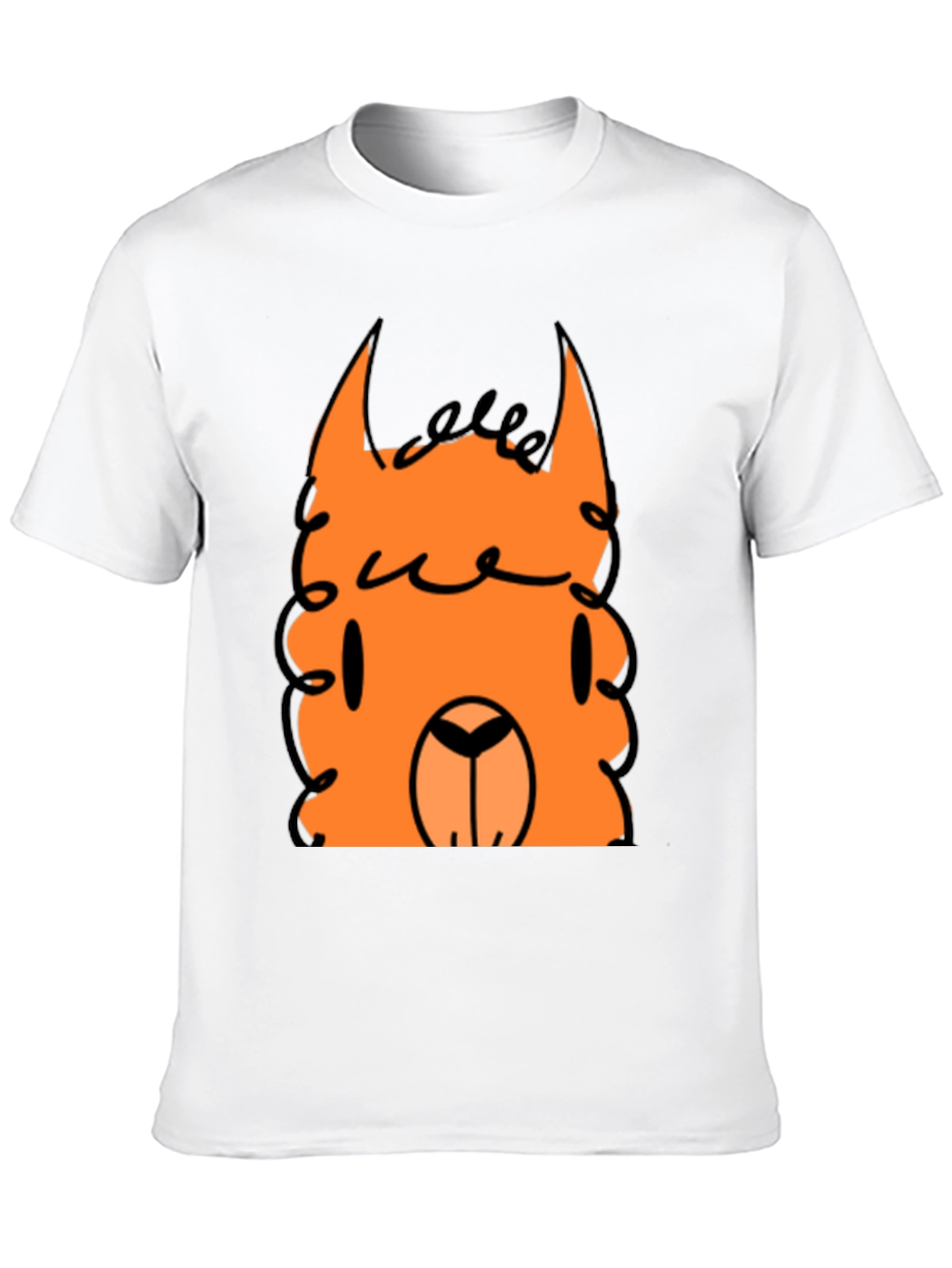 Orange Llama Graphic Tee - Quirky Casual Style
