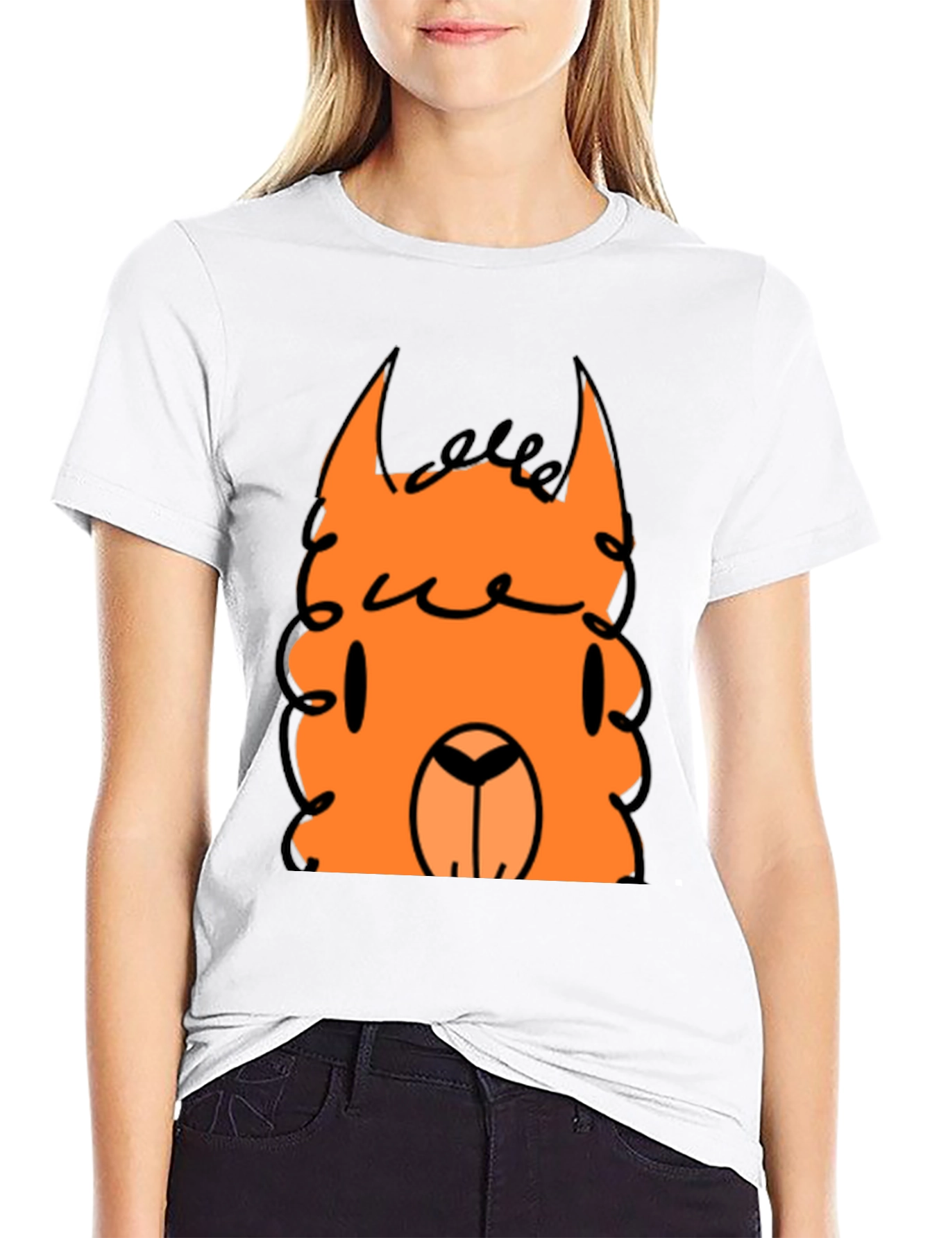 Orange Llama Graphic Tee - Quirky Casual Style