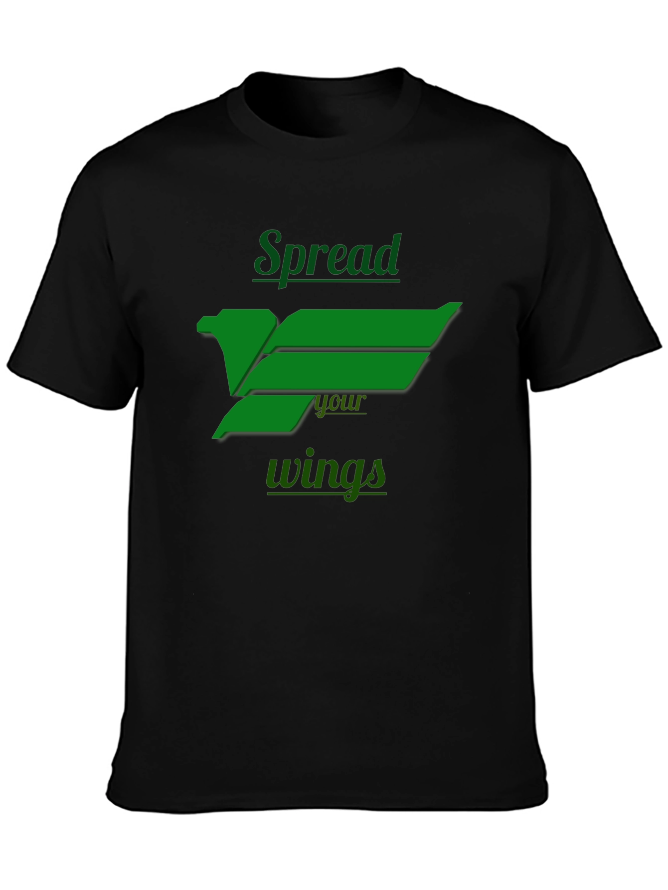 Spread Your Wings Graphic Tee - Black Cotton T-Shirt