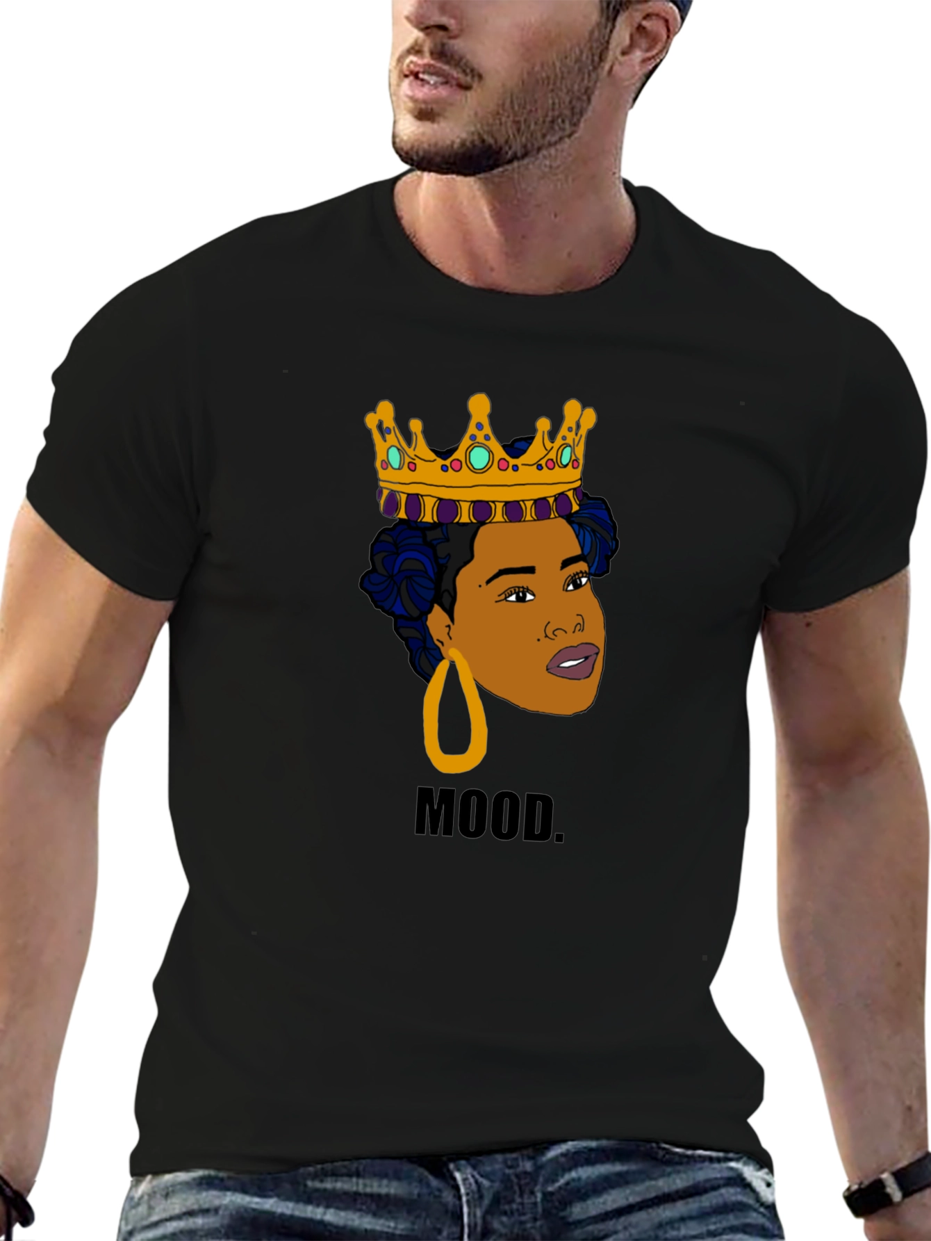 Mood Queen Graphic Tee - Black Cotton T-Shirt