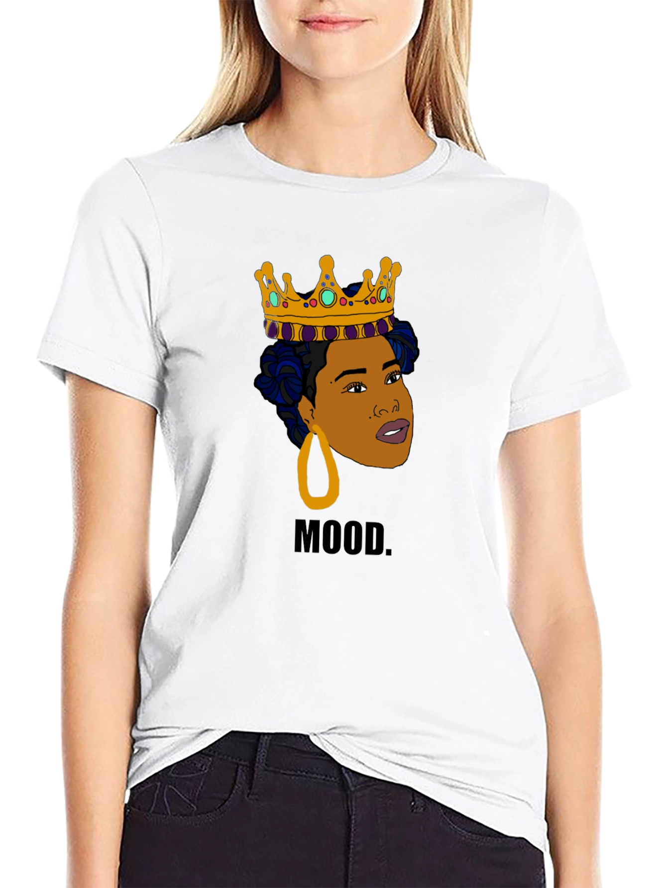 Mood Queen Graphic Tee - Black Cotton T-Shirt