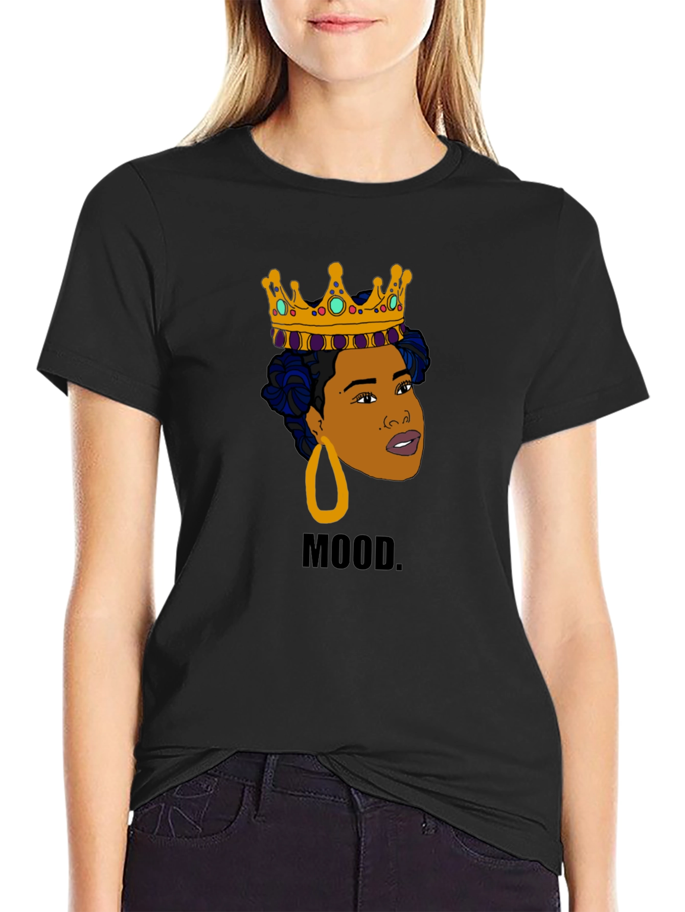 Mood Queen Graphic Tee - Black Cotton T-Shirt
