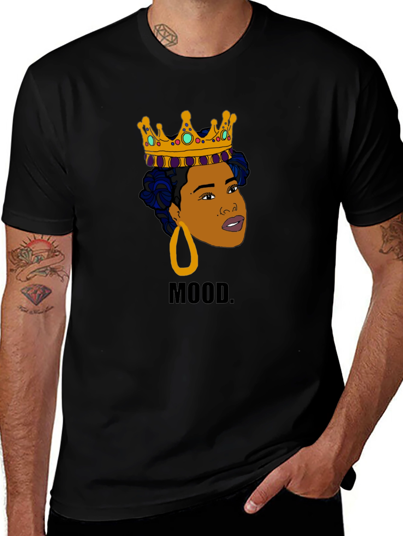 Mood Queen Graphic Tee - Black Cotton T-Shirt