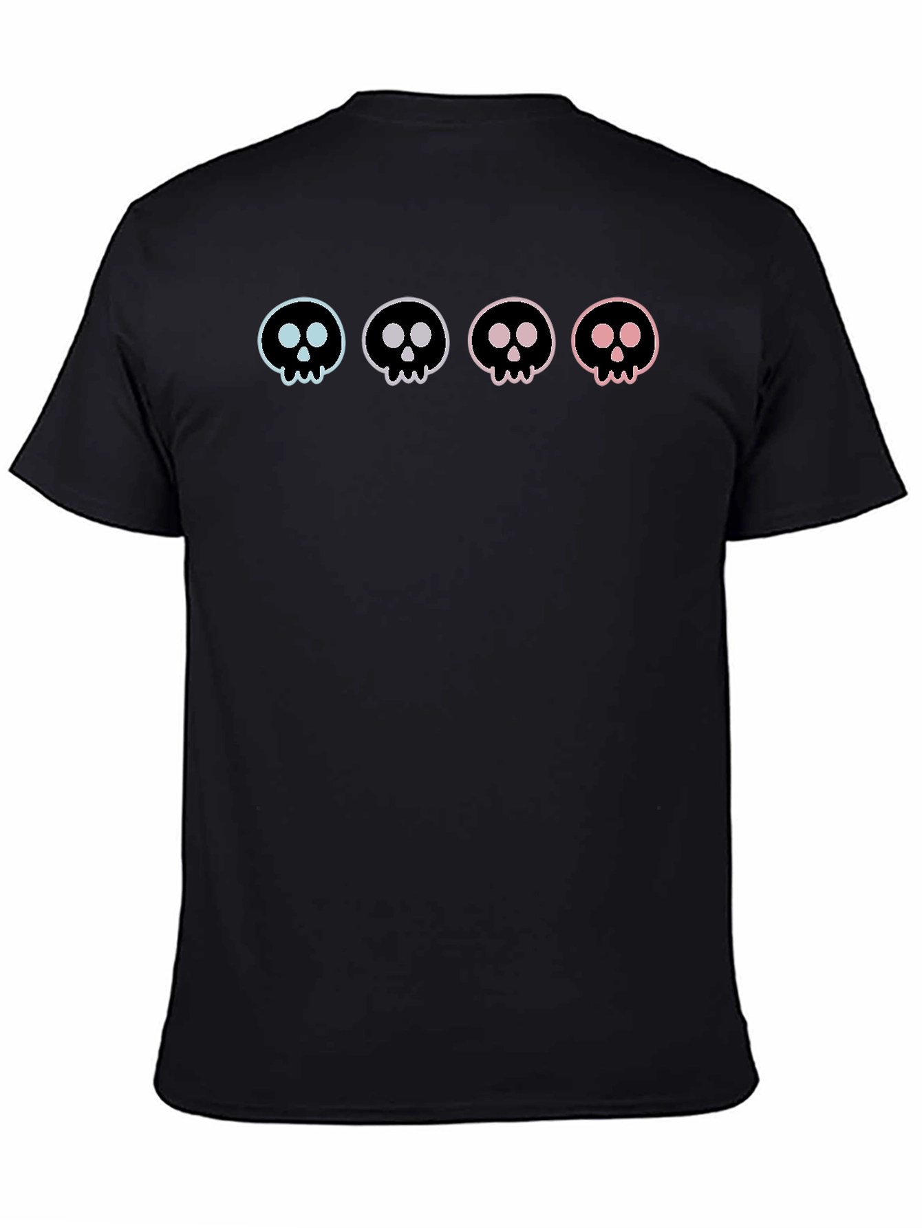 Skull Graphic Tee - Trendy Cotton Black T-Shirt