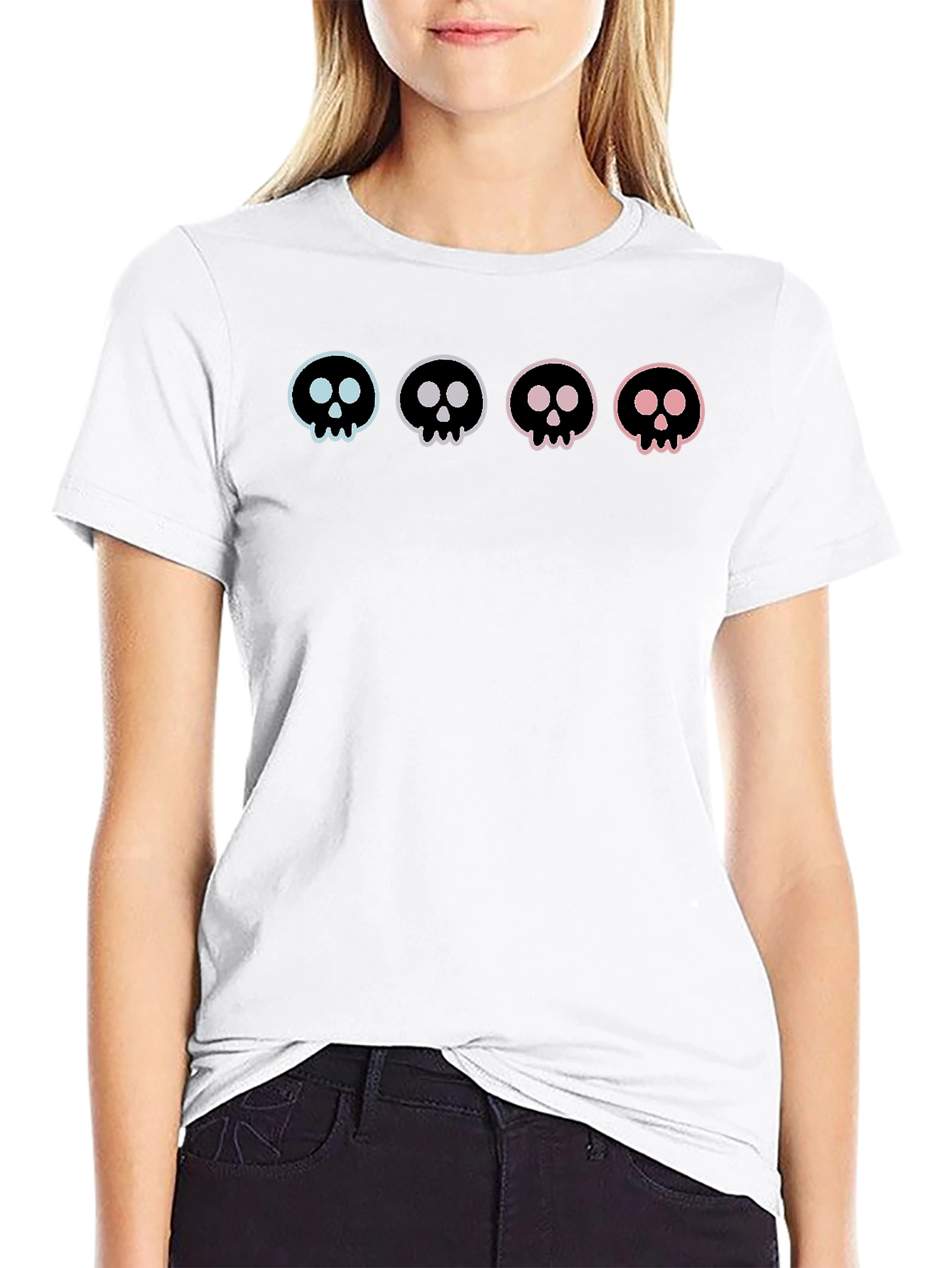 Skull Graphic Tee - Trendy Cotton Black T-Shirt