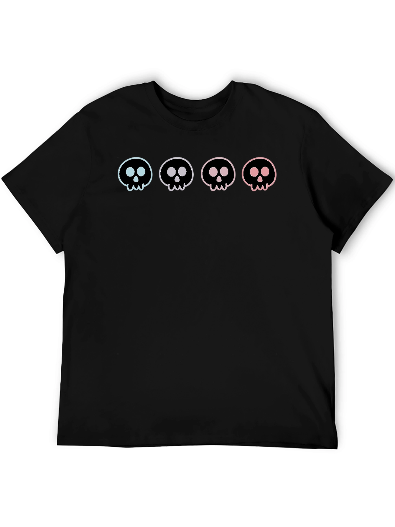 Skull Graphic Tee - Trendy Cotton Black T-Shirt